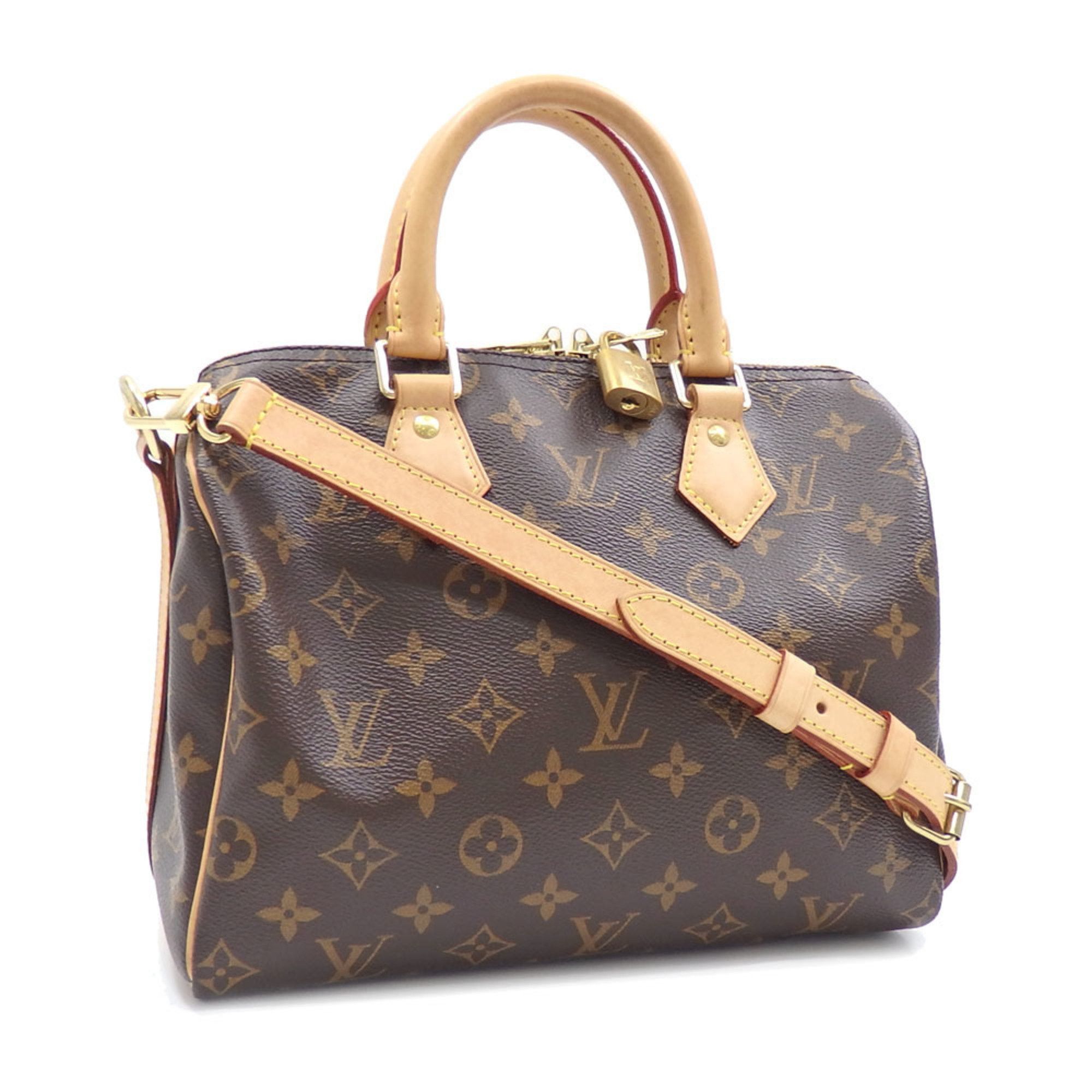 Auth Louis Vuitton Monogram 2way Bag Speedy Bandouliere 25 M41113