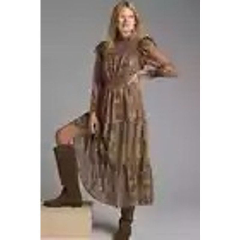 Anthropologie Anthropologie Llani Smocked Floral Chiffon Bohemian Dress Size XS / US 0-2 / IT 36-38 - 2 Thumbnail