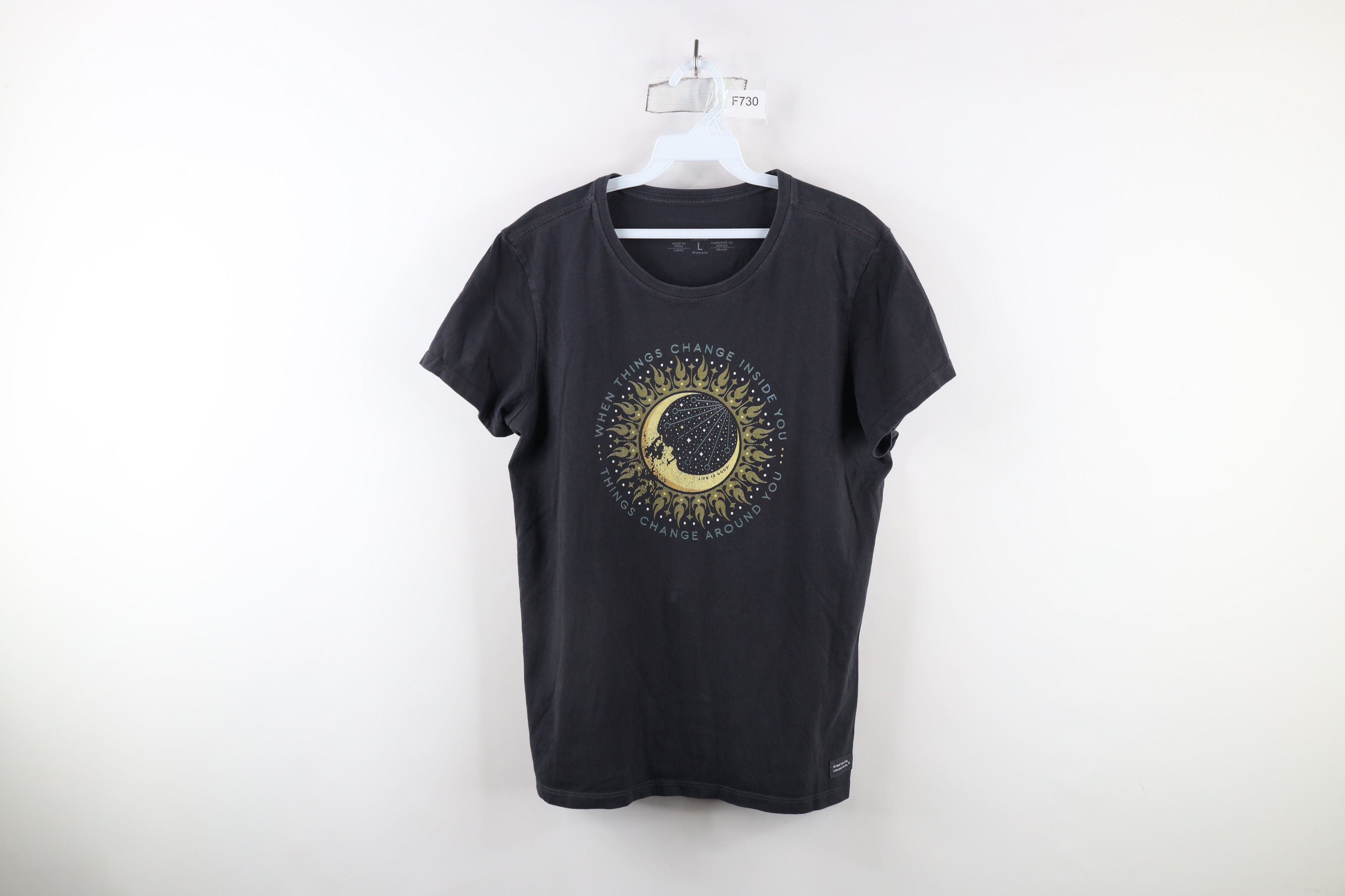 Life is Good × Vintage Life Is Good Things Change Celestial Moon Sun T-Shirt Gray Size L / US 10 / IT 46 - 1 Thumbnail