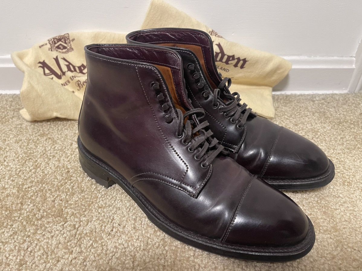 Alden Alden Cap toe, Commando Sole, Color 8 Shell Cordovan, 10D Size US 10 / EU 43 - 4 Thumbnail