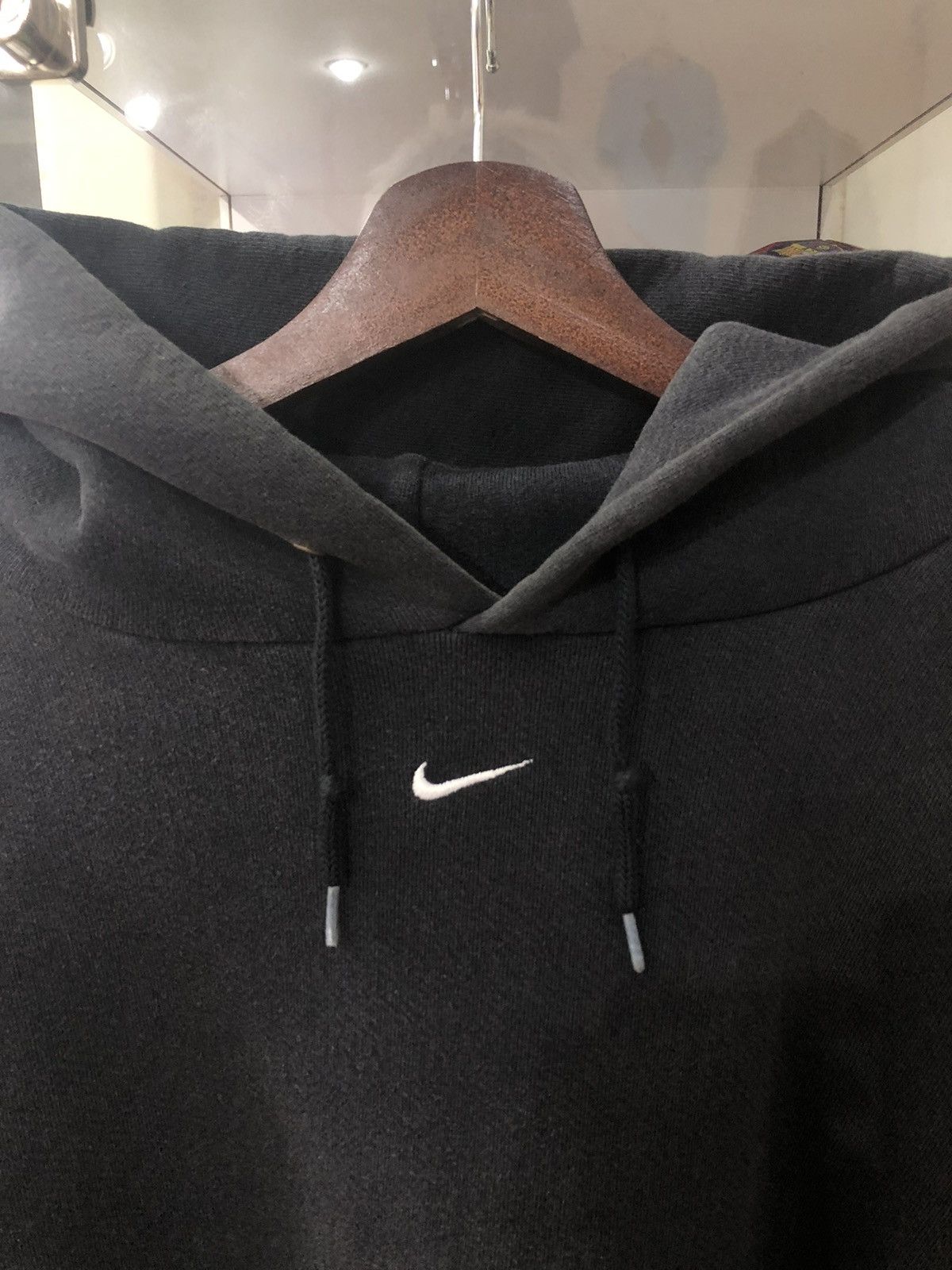 Nike × Vintage Nike vintage 90’s hoodie black swoosh center Size US L / EU 52-54 / 3 - 2 Thumbnail