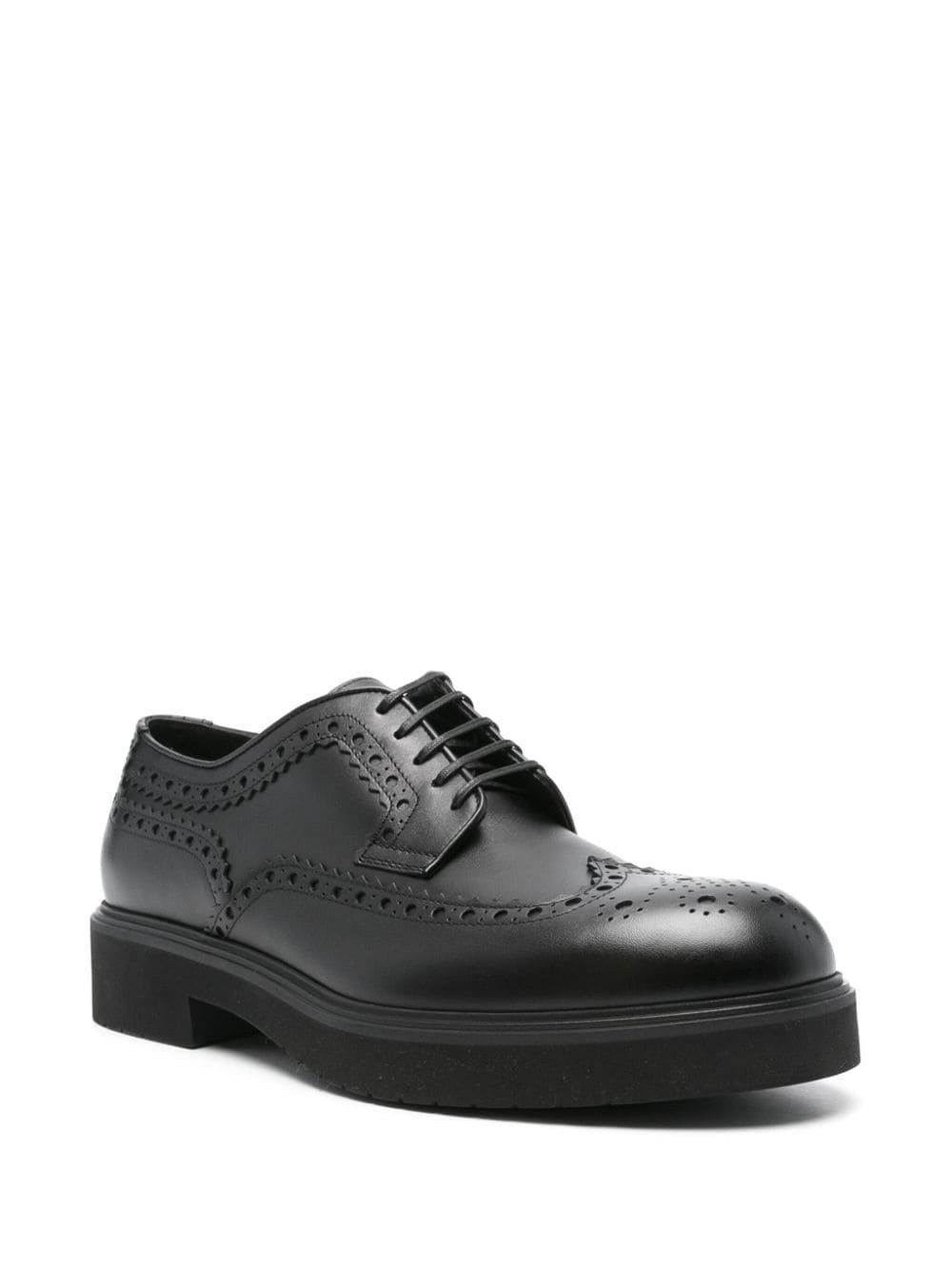 Salvatore Ferragamo o1s1rm1125 Leather Derby Shoes in Black Size US 8 / EU 41 - 2 Thumbnail