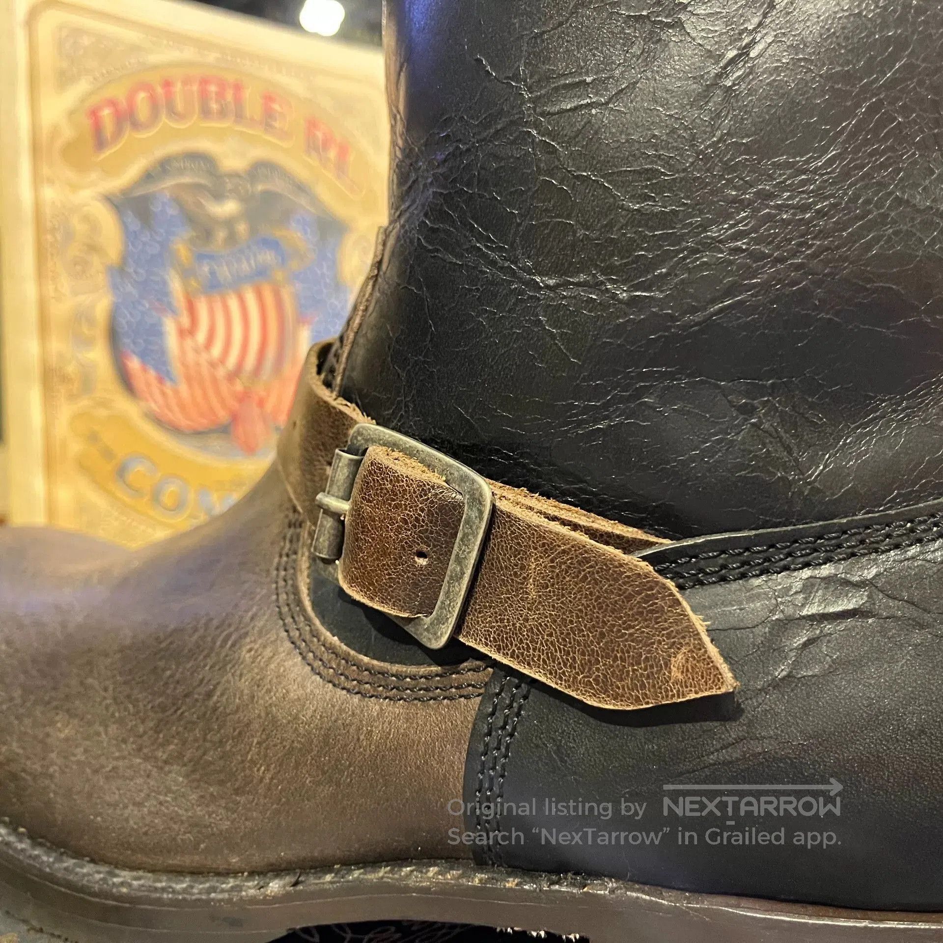 Japanese Brand military engineer boots with buckle strap. Size US 11 / EU 44 - 6 Thumbnail