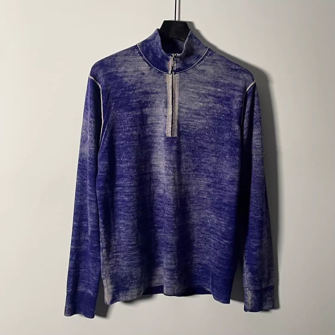 Stone Island Stone Island Vintage Violet Gradient Washed Knit Size US XL / EU 56 / 4 - 2 Thumbnail