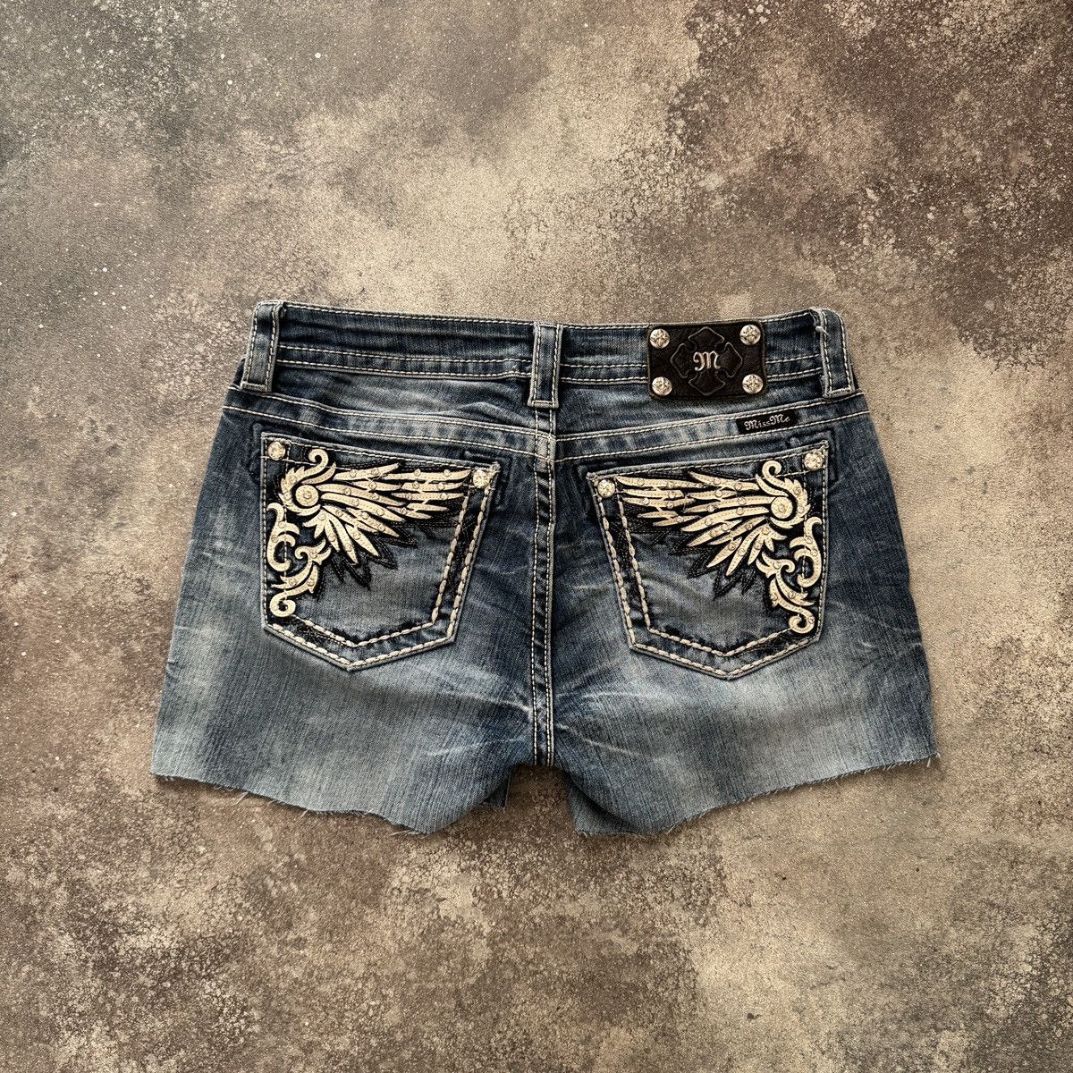 Miss Me Miss Me Y2K Gothic Vintage Distressed Denim Mini Shorts Size 29" - 1 Thumbnail