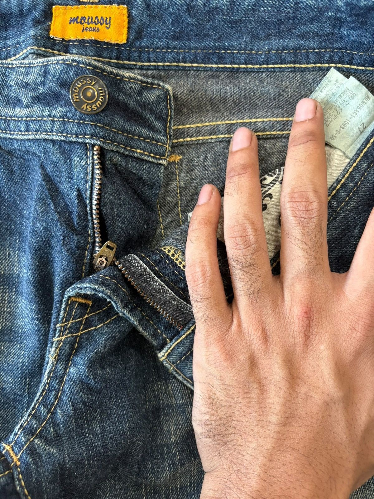 Japanese Brand Vintage Japanese Brand Mud Wash Distressed Flare Jeans Size 31" - 8 Thumbnail