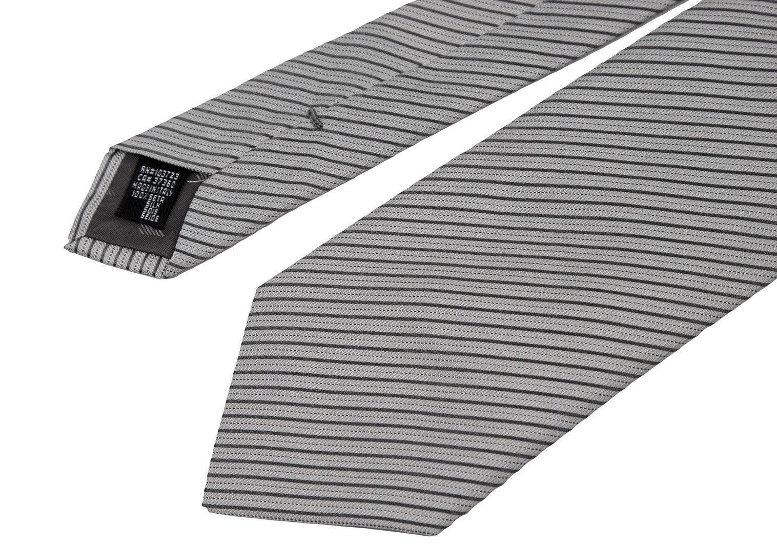 Emporio Armani Silk Alternate Regimental Tie in Gray Size ONE SIZE - 4 Thumbnail
