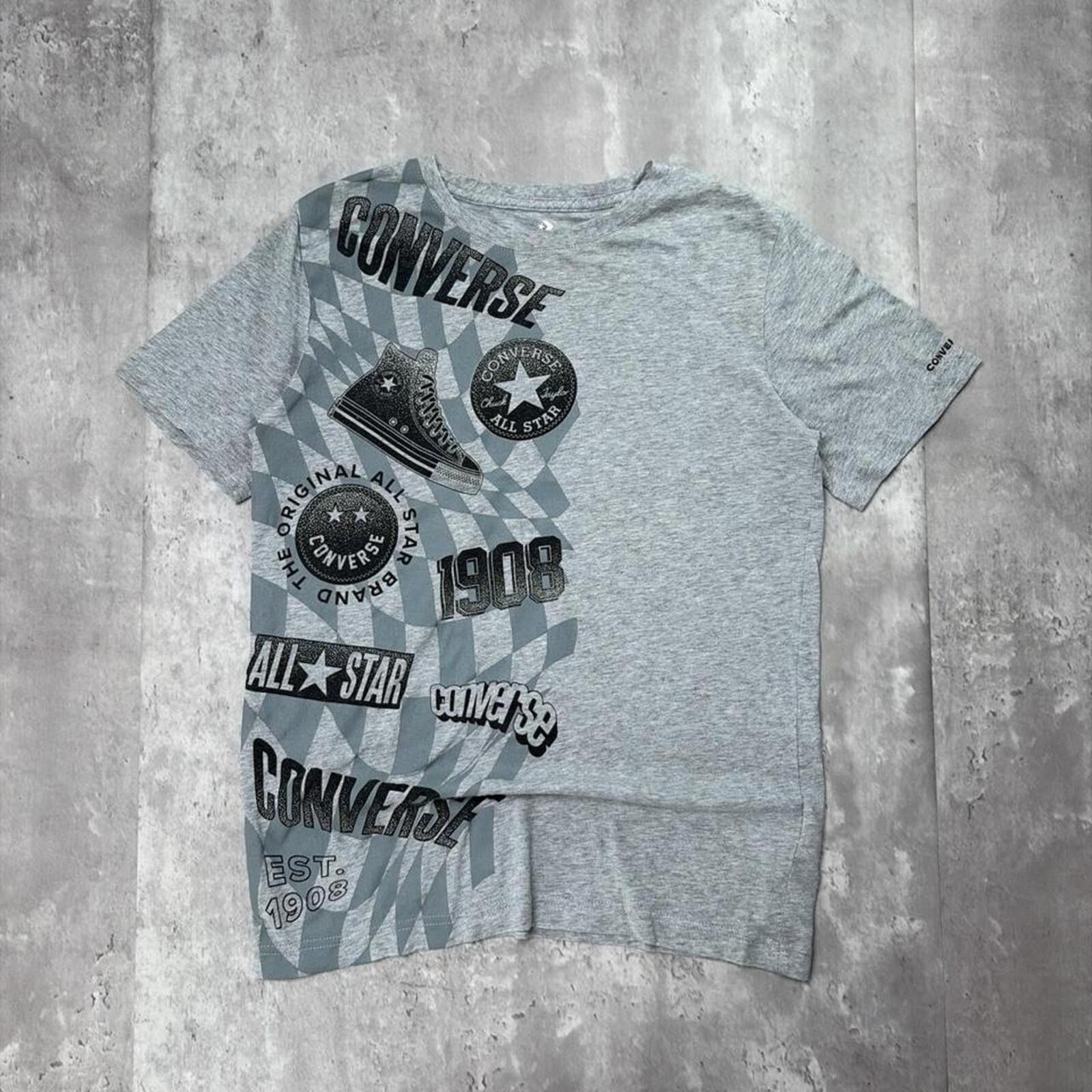 Converse Y2K Grey Converse Grunge Gothic Skater T-Shirt Size M / US 6-8 / IT 42-44 - 1 Thumbnail