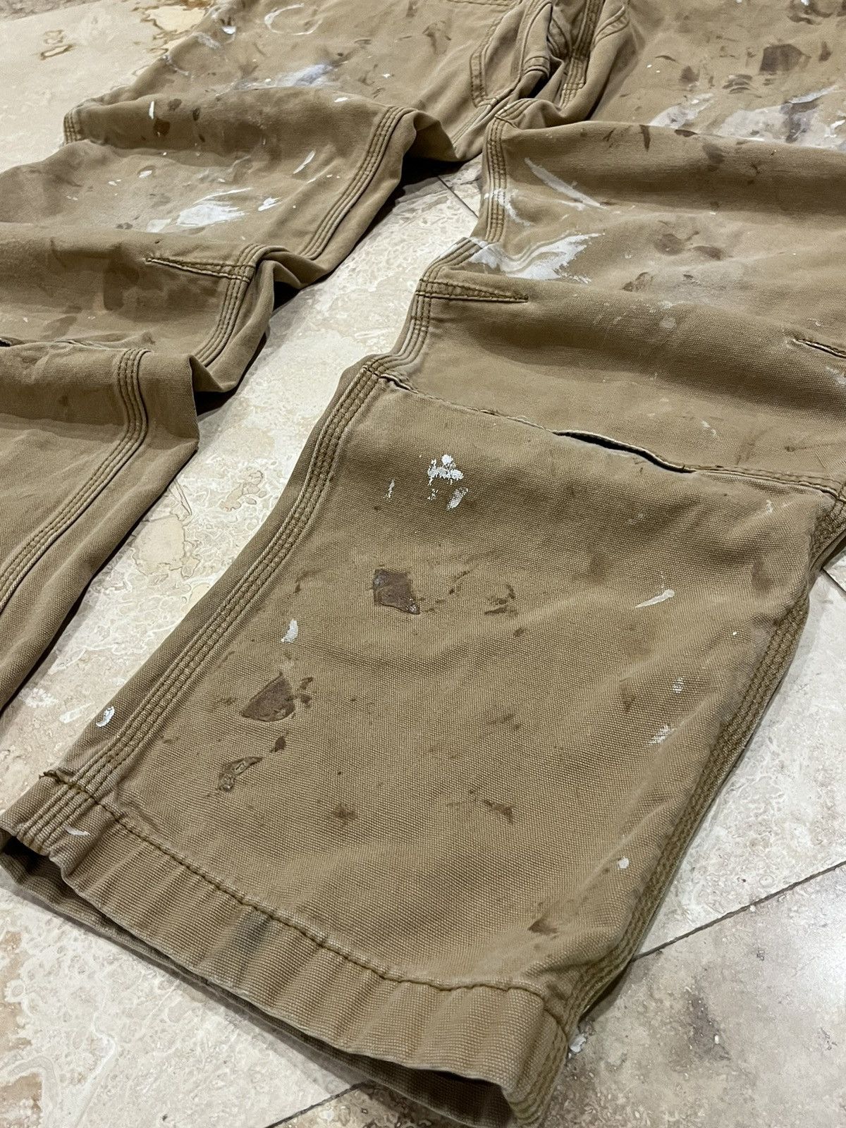 Carhartt Double Knee Painters Khaki Work Pants Size US 34 / EU 50 - 6 Thumbnail
