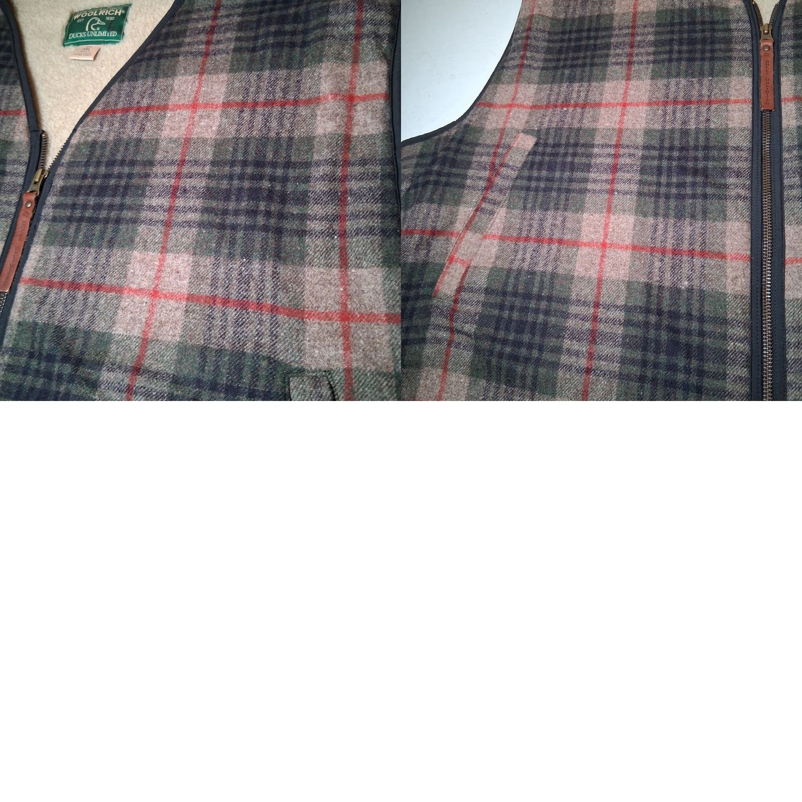 Vintage VINTAGE Woolrich x Ducks Unlimited Vest Men 2XL Plaid Wool Blend Sherpa Lined Zip Up Size US XXL / EU 58 / 5 - 10 Thumbnail