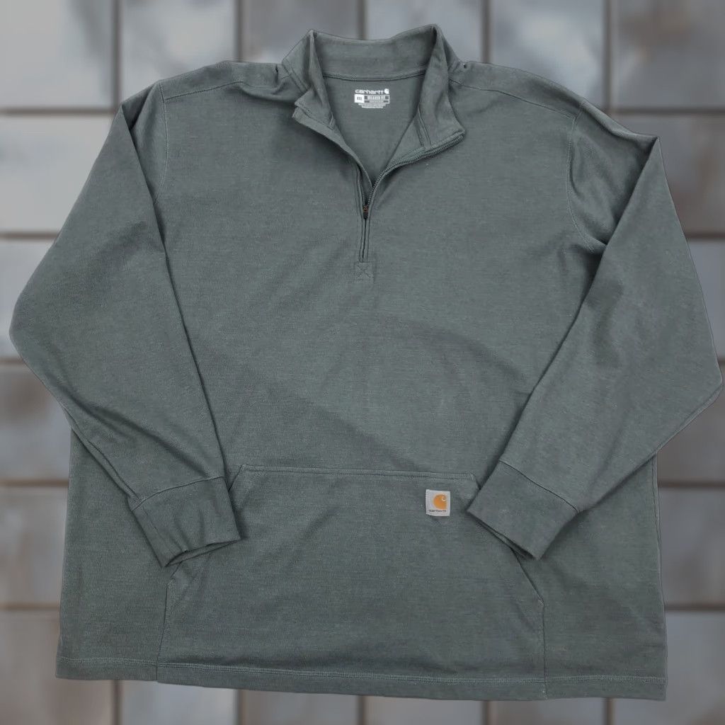 Carhartt Carhartt 4XL Men Activewear Shirt Elm 1/4 Zip Pullover Relaxed Fit Long Sleeve Mock Neck Pocketed VINTAGE (if applicable) Size US XXL / EU 58 / 5 - 1 Thumbnail