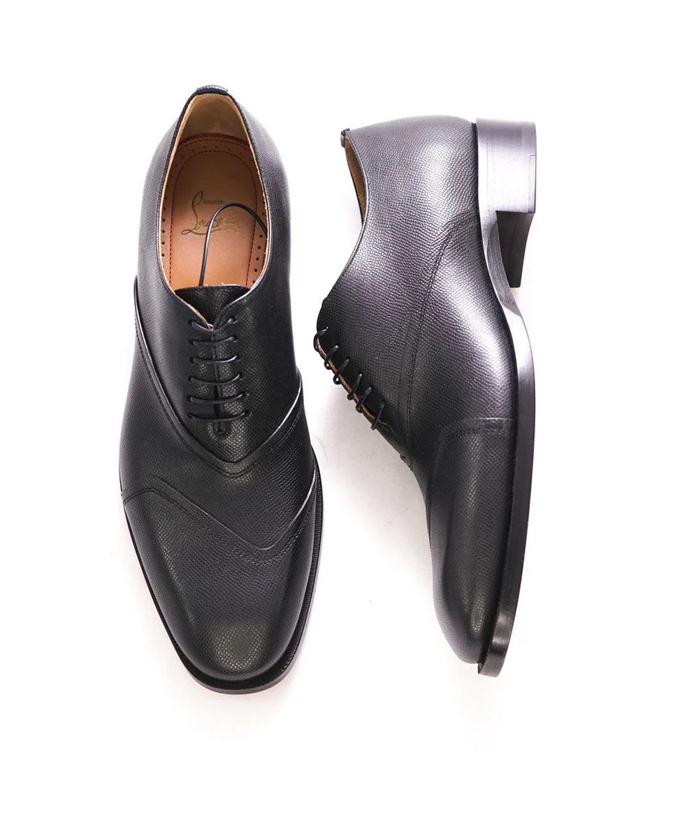 image of Christian Louboutin Boabi Black Leather Oxford Shoes 8 41, Men's