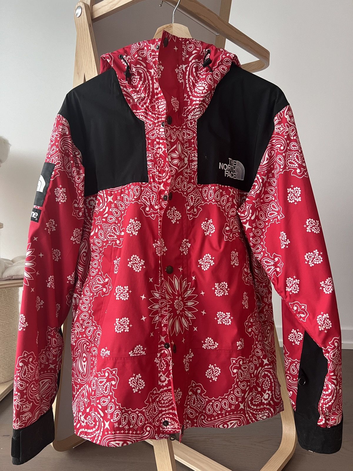image of Supreme The North Face Bandana Mountain Jacket in Red, Men's (Size Medium)