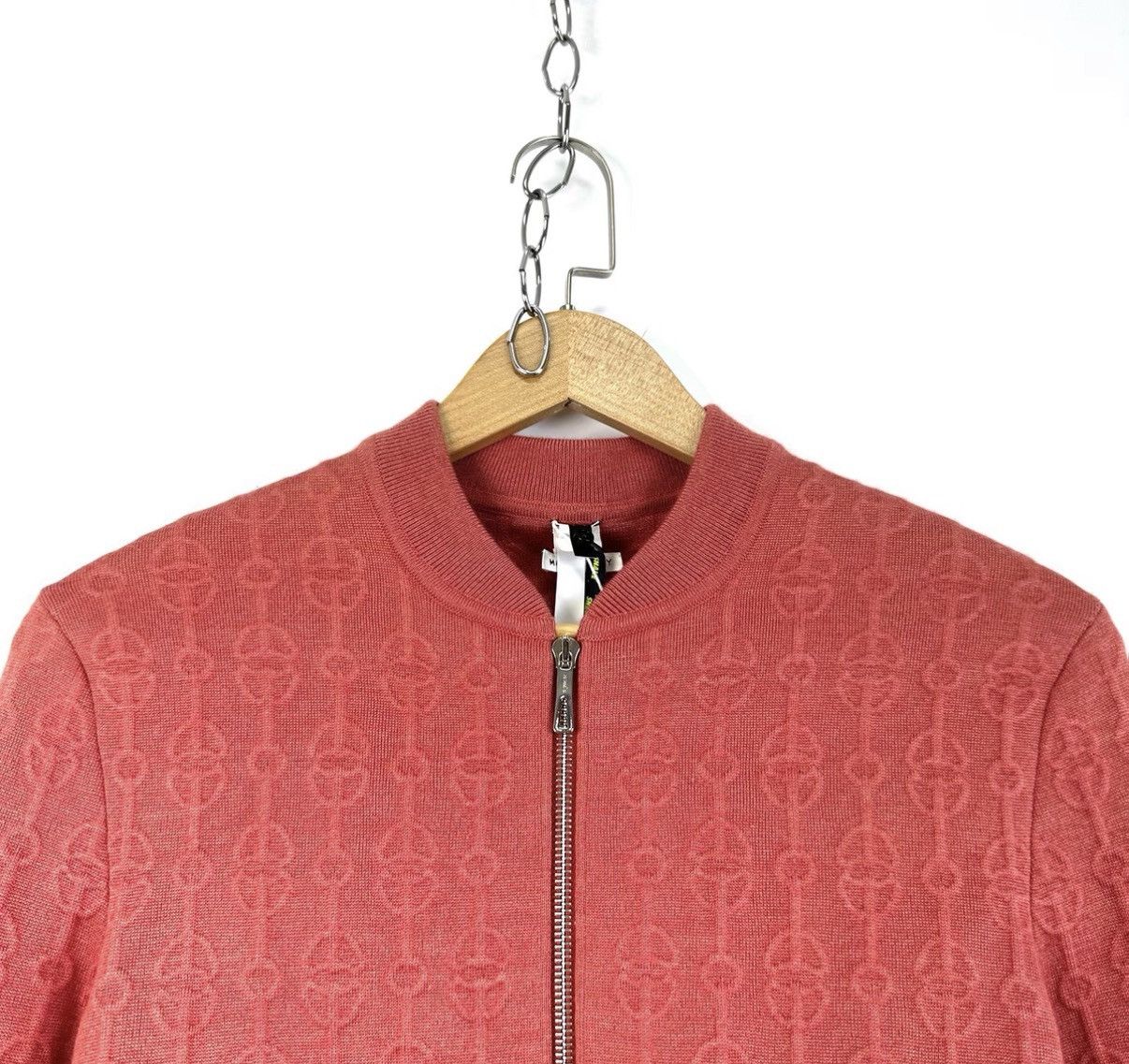 Hermes Hermes orange cashmere "Poros" full print zip jacket K12 Size XS / US 0-2 / IT 36-38 - 3 Thumbnail