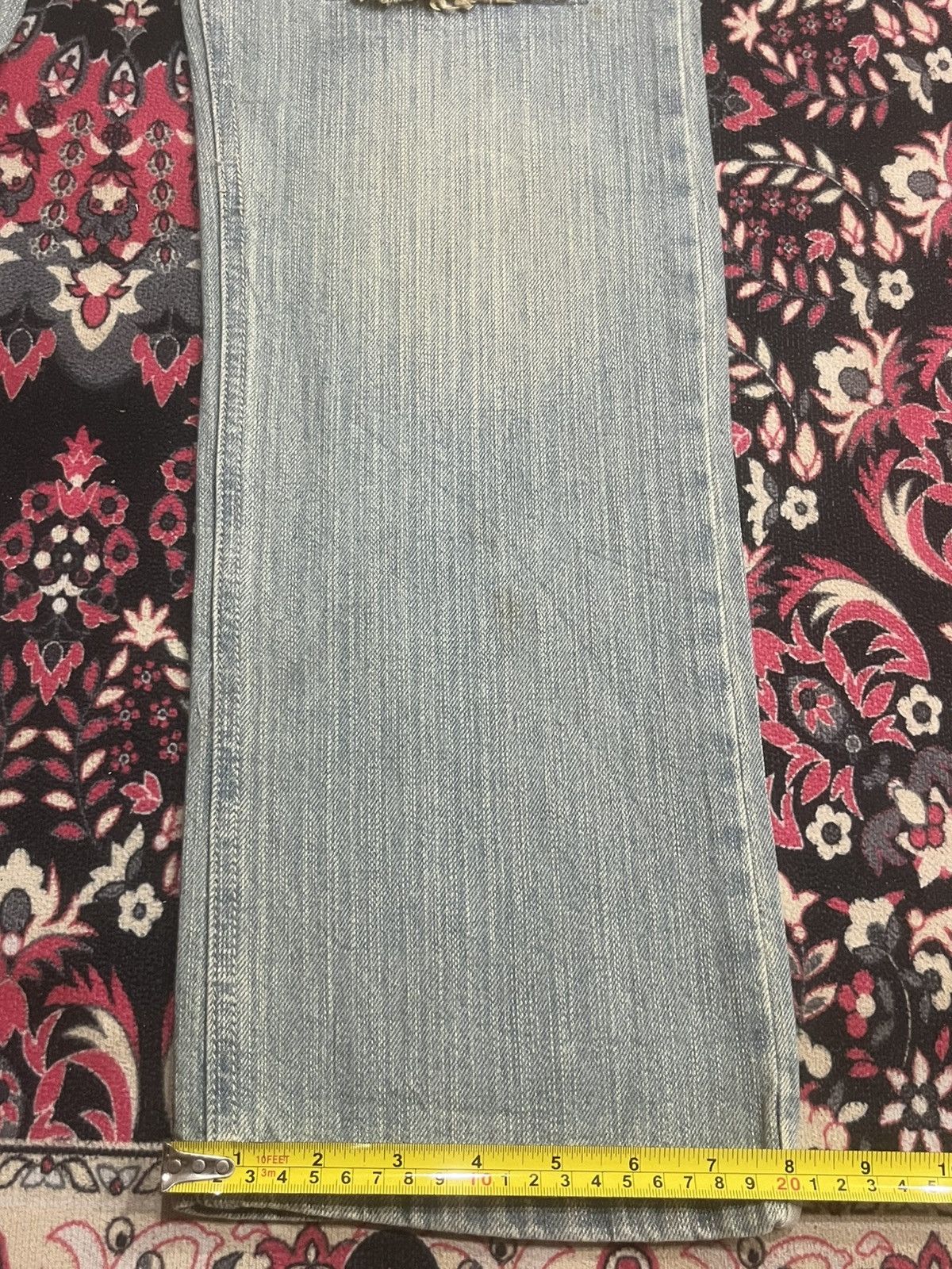 Japanese Brand Vintage Jouer Aux Echecs Double Waist Floral Distressed Jean Size US 30 / EU 46 - 14 Thumbnail