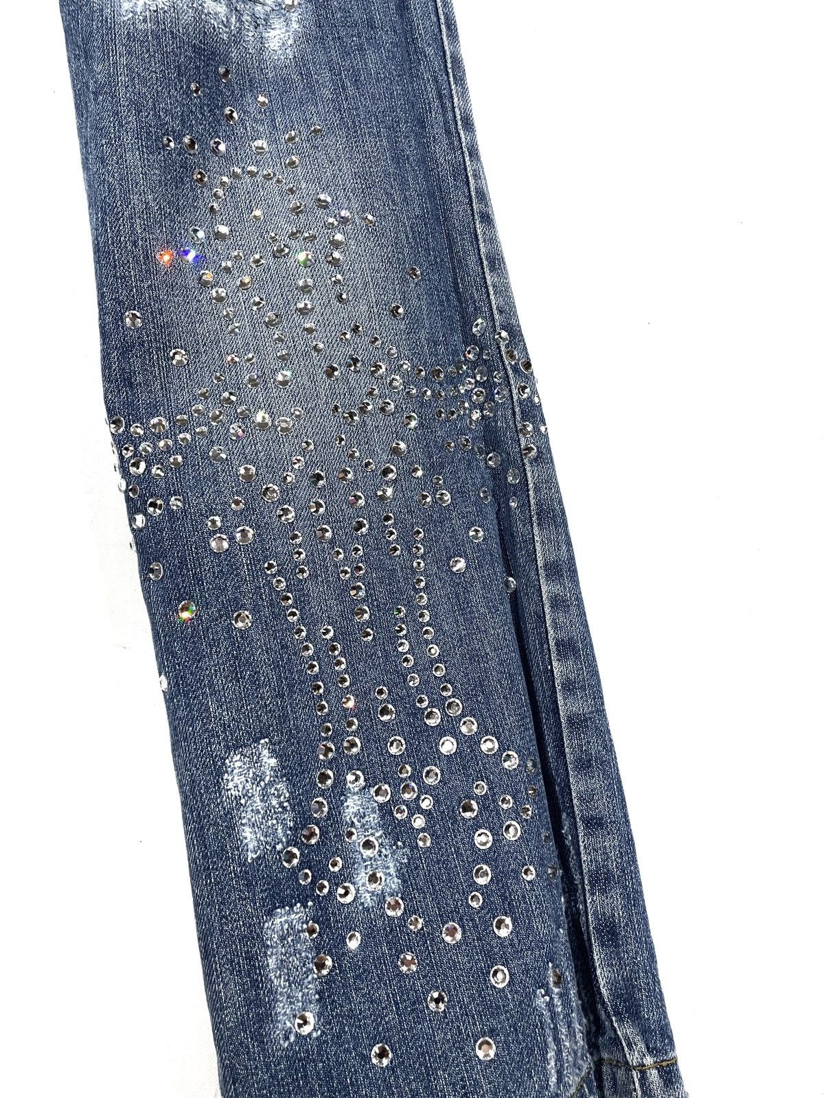 Philipp Plein Philipp Plein Women Y2K Blue Jeans Skull Stones Zip S-M Size 27" / US 4 / IT 40 - 8 Thumbnail