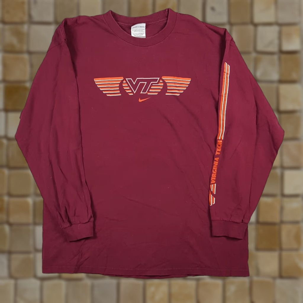 Nike Vintage Nike Virginia Tech Hokies Long Sleeve T-Shirt Men XL Red College NCAA 90s Y2K Football Sports Size US XL / EU 56 / 4 - 1 Thumbnail