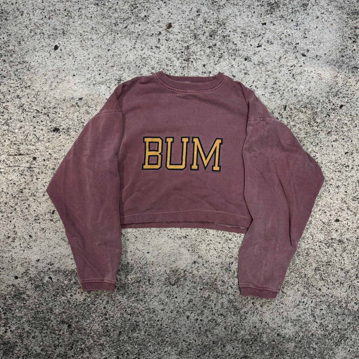 Vintage 90s Bum Equipment Cropped Thrashed Sweatshirt ERD Grunge Size US L / EU 52-54 / 3 - 4 Thumbnail