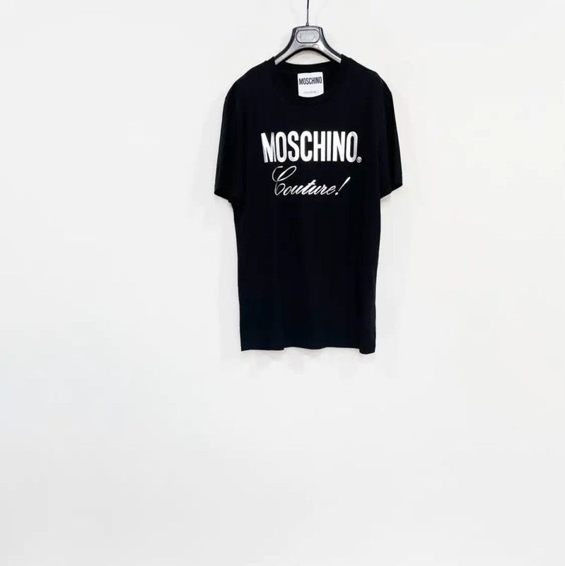 Moschino Moschino Black Cotton Men's T-Shirt 0089 Size US L / EU 52-54 / 3 - 1 Thumbnail