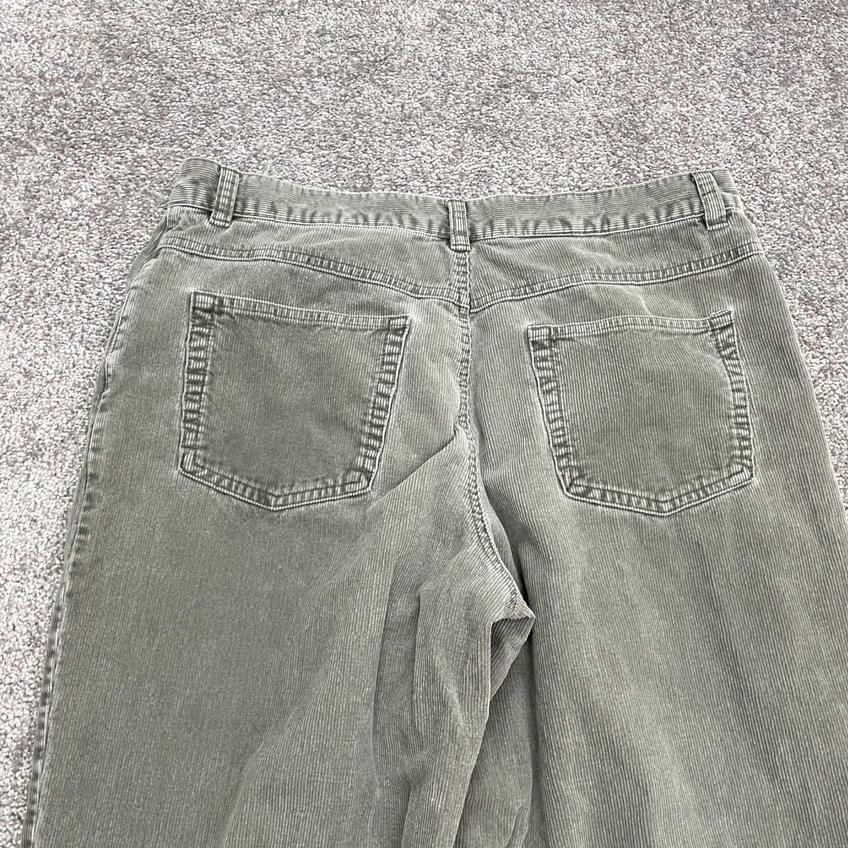 Lands' End Lands' End Pants Women 16 Green Corduroy Ankle Straight Leg Cotton Casual 32x26 Pockets Machine Washable Size 38" / US 16 / IT 52 - 4 Thumbnail