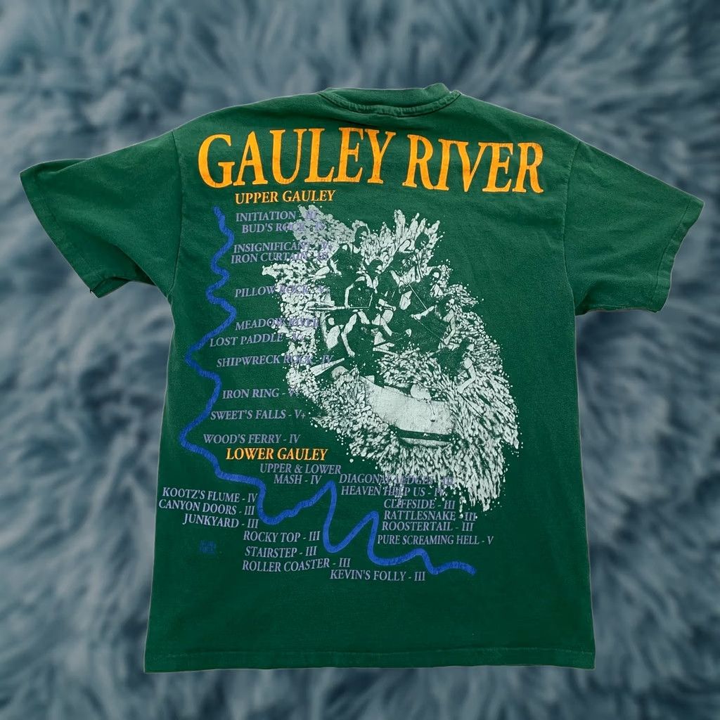 Hanes VINTAGE Hanes West Virginia Shirt Adult Large Green Gauley River Whitewater Paddle Men Shirt Size US L / EU 52-54 / 3 - 1 Thumbnail