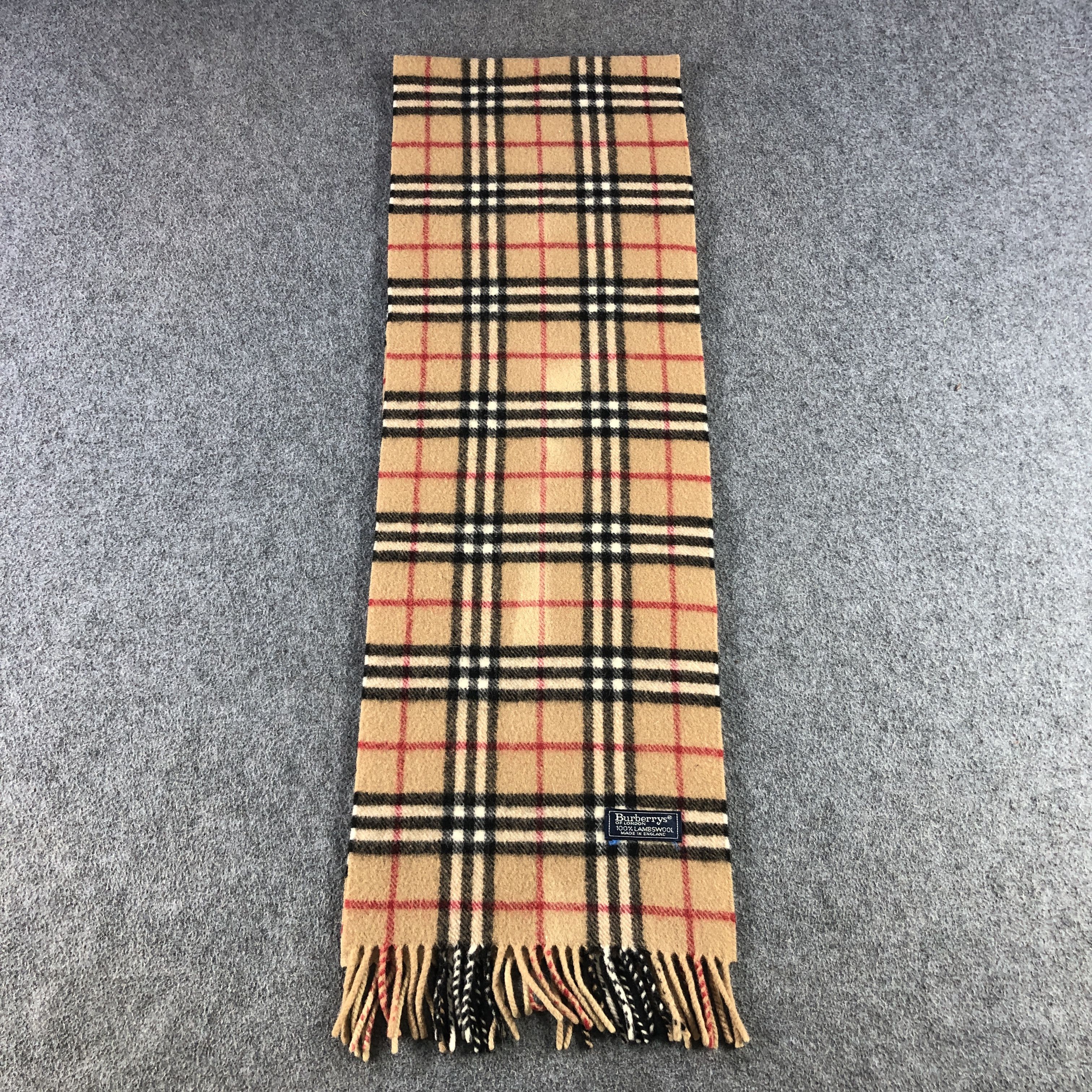 Burberry Burberry Tan Nova Check Wool Scarf Muffler V2904 Size ONE SIZE - 2 Thumbnail