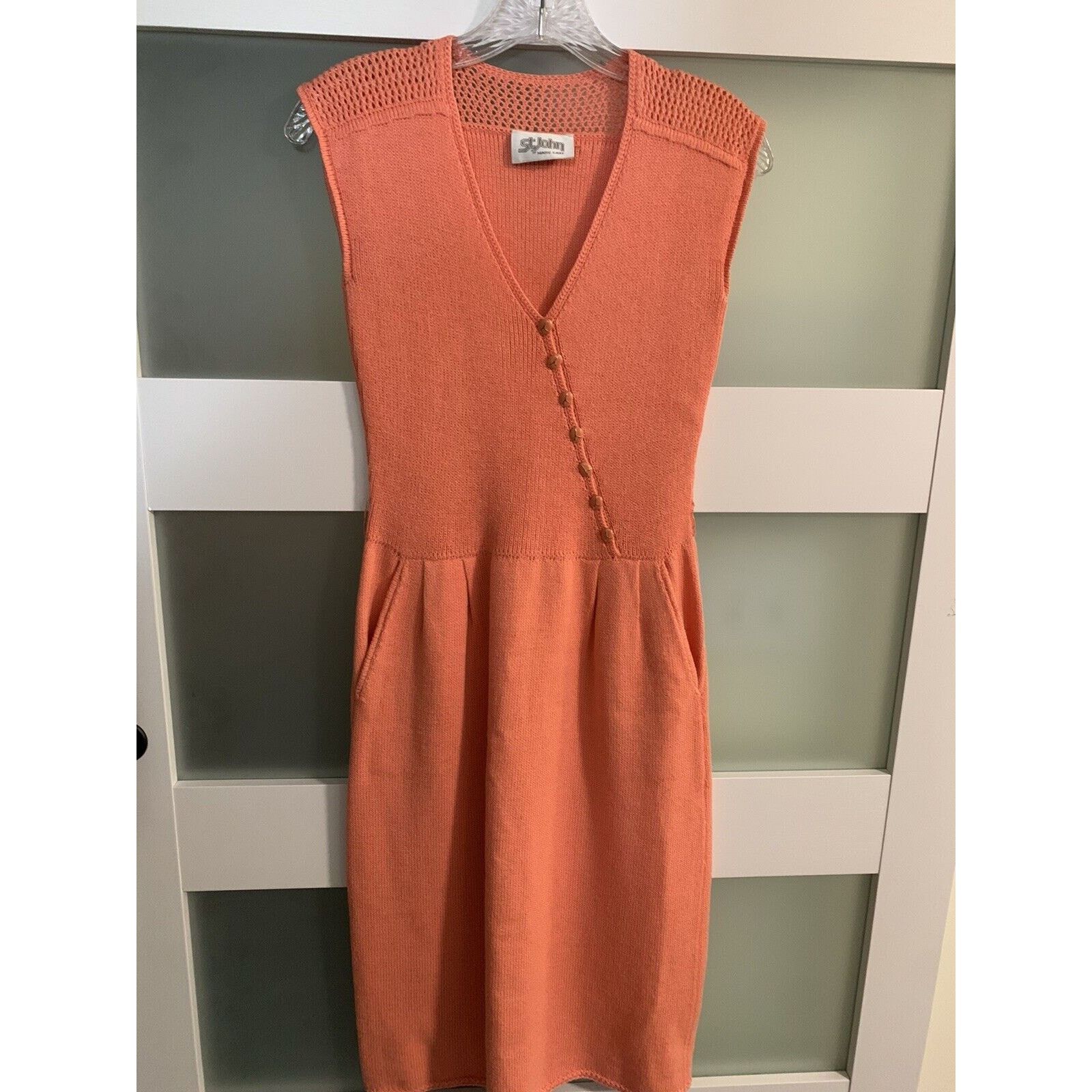 St. John St. John Vintage Santana Coral Knit Belted Dress small Size S / US 4 / IT 40 - 9 Thumbnail