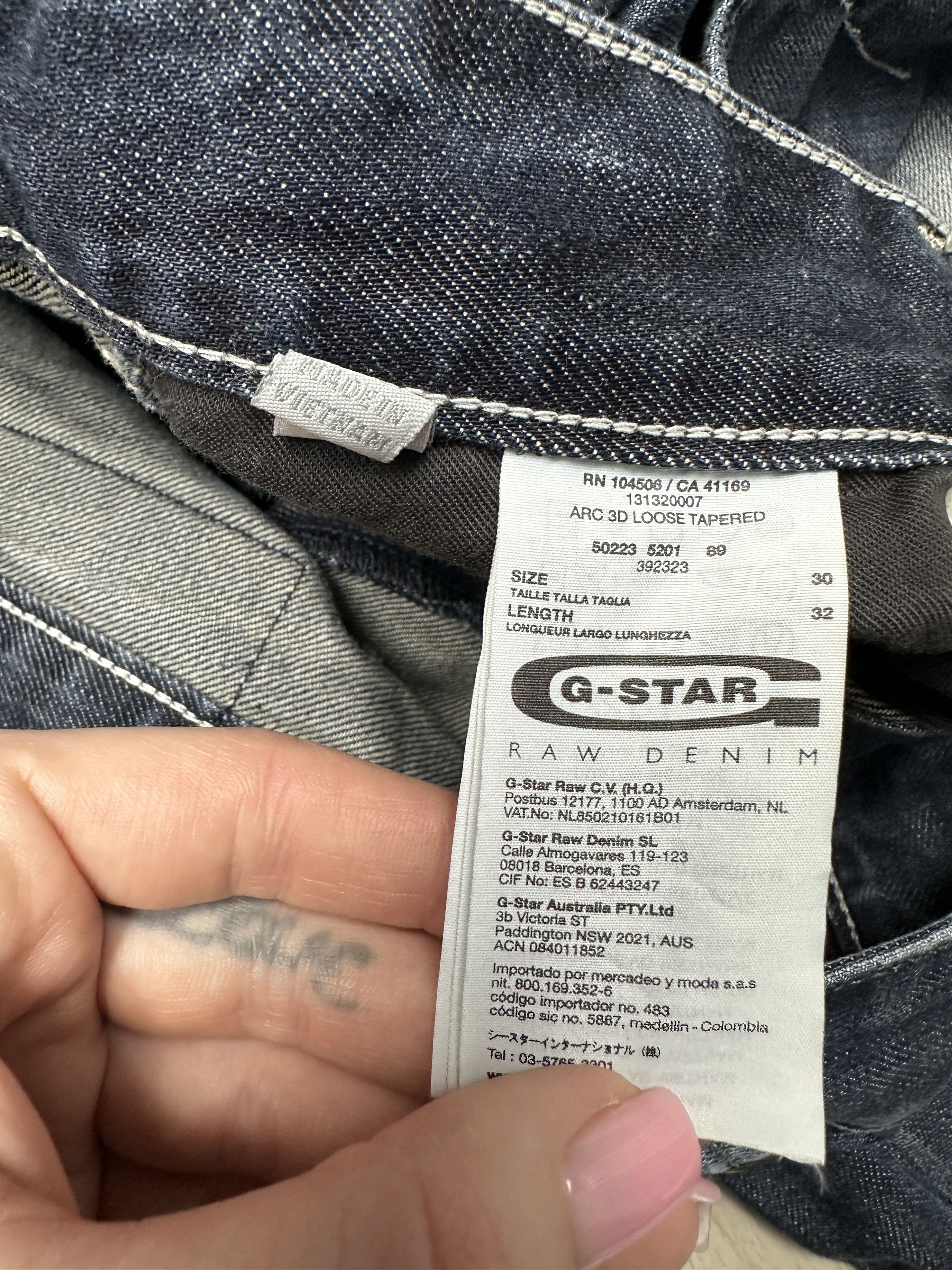 G-Star G Star Raw Mens Arc 3D Loose Tapered Denim Pants Jeans Size US 30 / EU 46 - 4 Thumbnail
