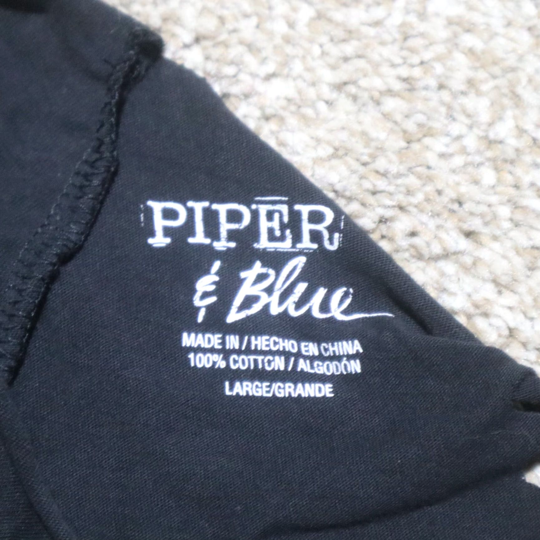 Vintage Piper & Blue Shirt Women Adult Large Black Stars Tee Top Size L / US 10 / IT 46 - 3 Thumbnail