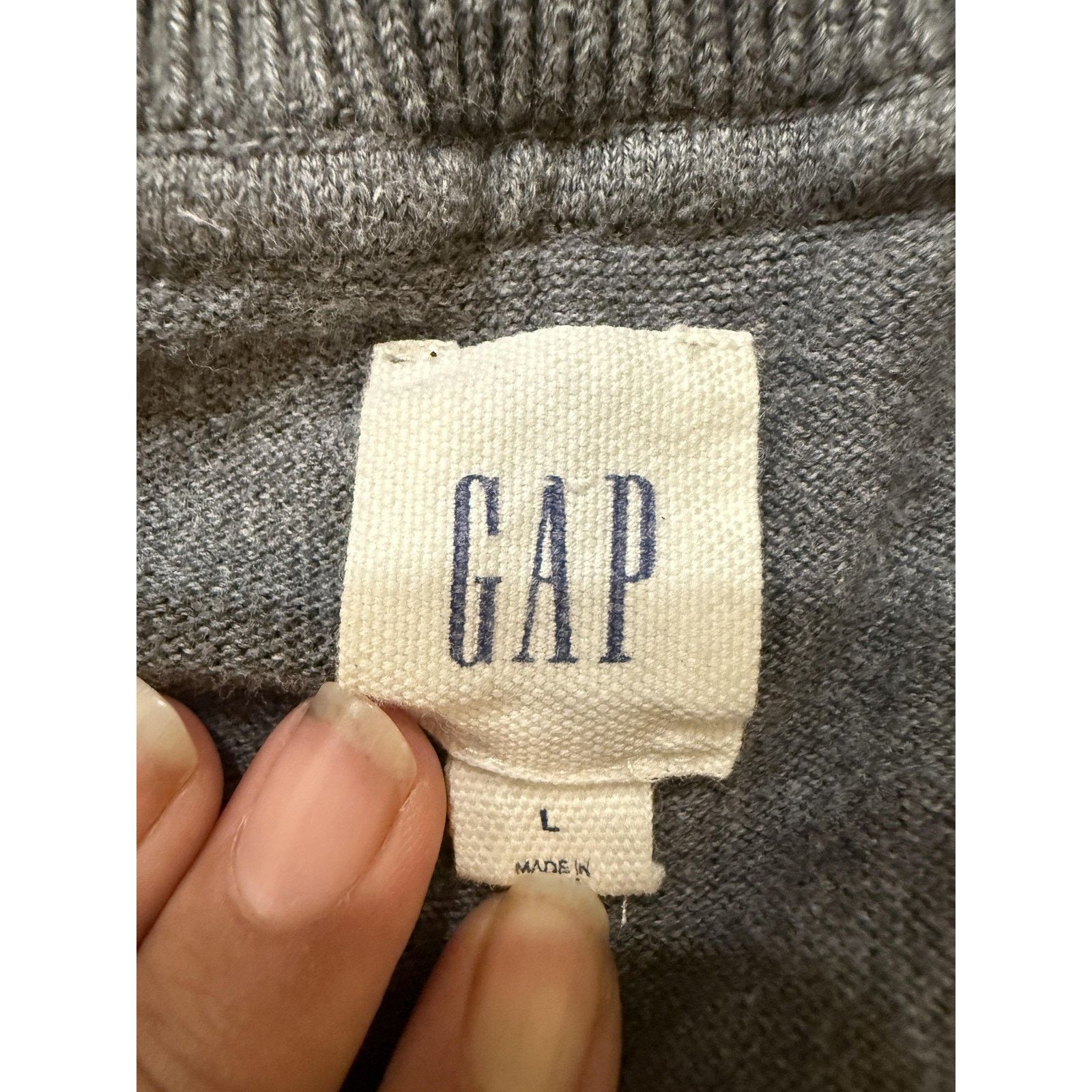 Gap Vintage GAP Sweater Mens Medium Half Zip Gray Pullover Size US M / EU 48-50 / 2 - 4 Thumbnail