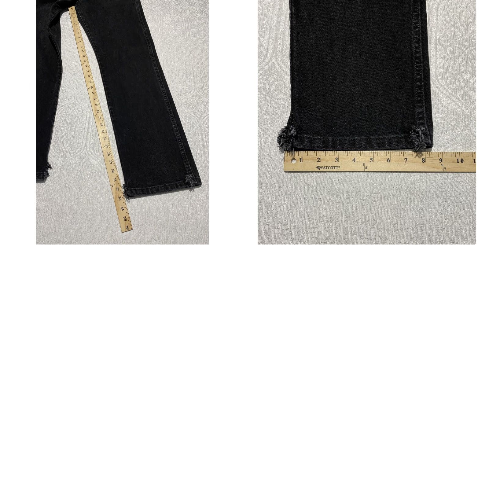 Wrangler Wrangler Jeans Mens 33x34 Black A203 4020 Straight Jeans Distressed Hem Denim Pants Straight Leg 5-Pocket Mens Size US 33 - 8 Thumbnail