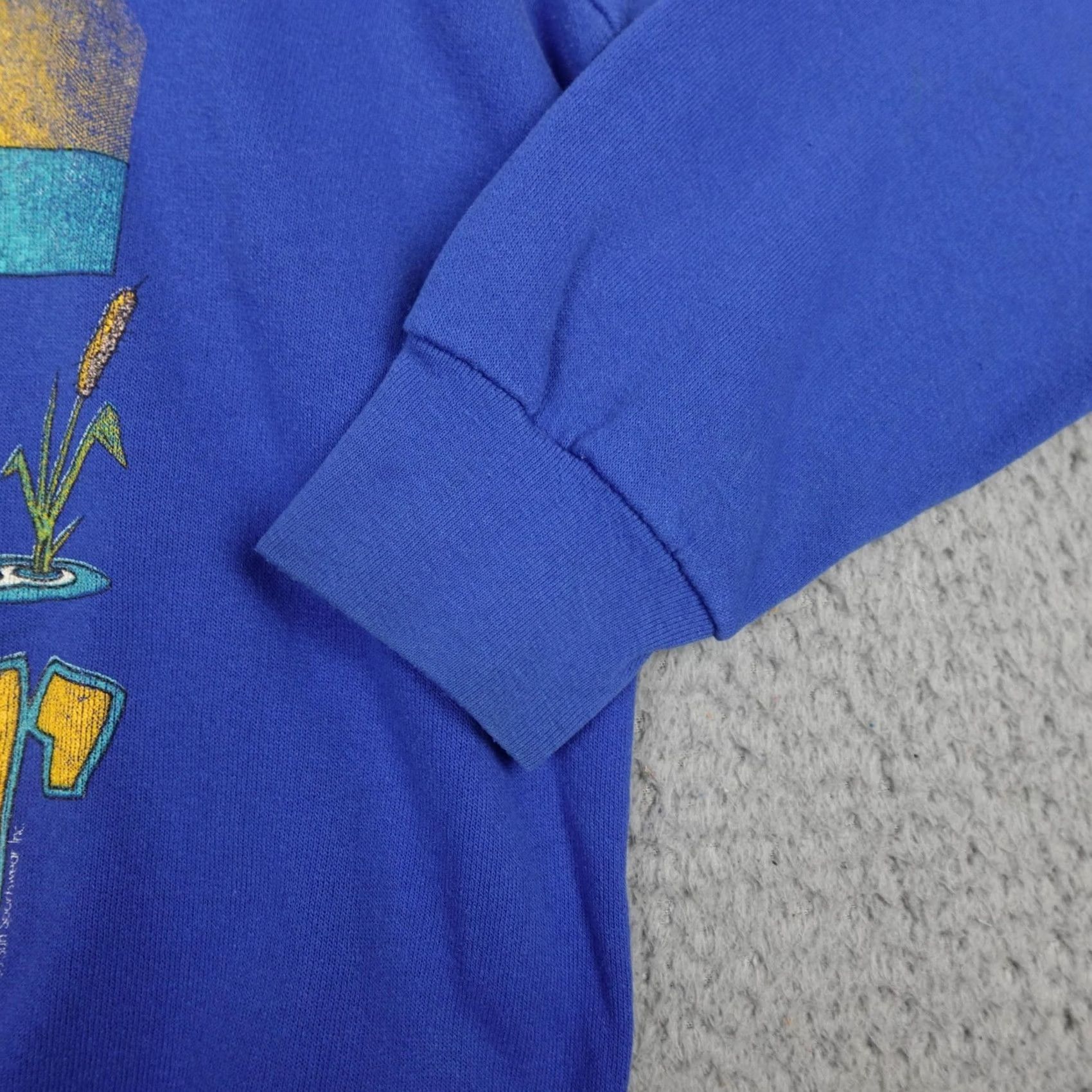 Sunray Sportswear VINTAGE Sun Sportswear Hooked On Fishin Sweatshirt Mens L Blue Graphic Print 80s 90s Size US L / EU 52-54 / 3 - 7 Thumbnail