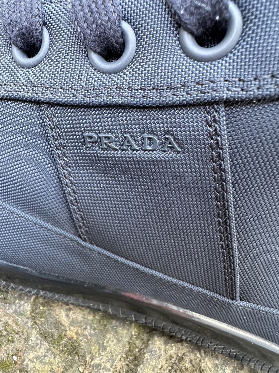 Prada 💫Prada💫(4T 3029) High Top Canvas Sneakers U.K-10.5/U.S-11.5 Size US 11.5 / EU 44-45 - 6 Thumbnail