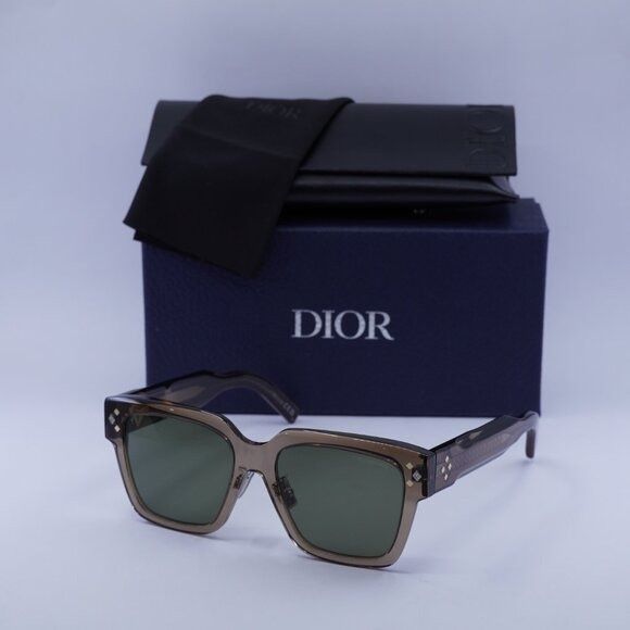Dior Dior CD DIAMOND S3F 64C0 Sunglasses Transparent Brown Square Size ONE SIZE - 10 Thumbnail