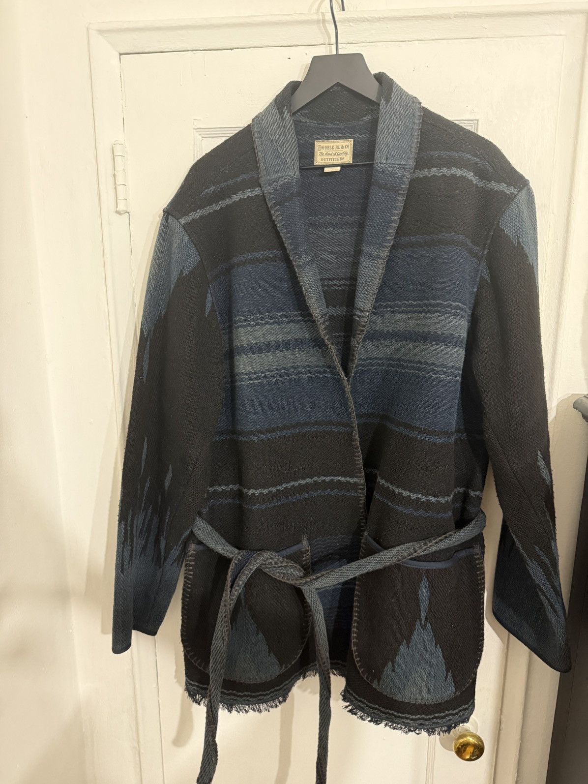 RRL Ralph Lauren Belted Cardigan Jacquard Jacket Size US XL / EU 56 / 4 - 1 Thumbnail