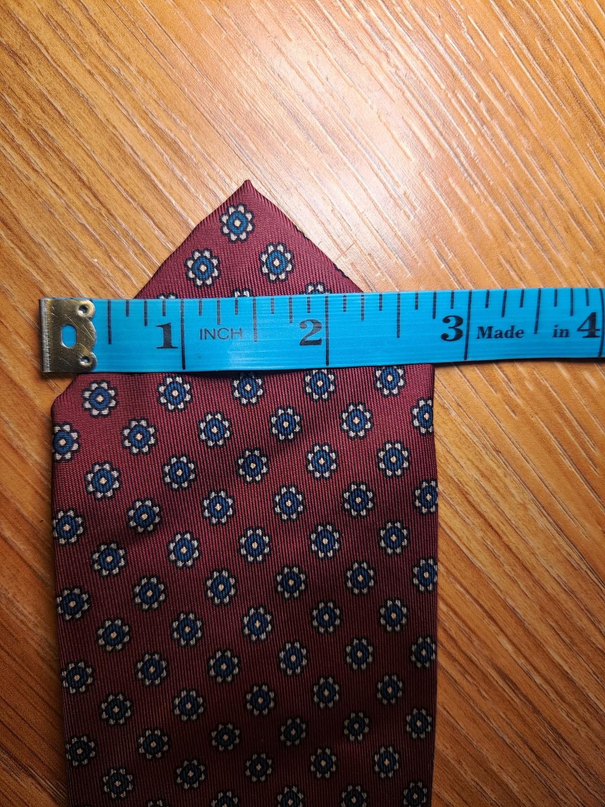 Robert Talbott VINTAGE Robert Talbott Silk Tie Burgundy Floral Handmade Size ONE SIZE - 8 Thumbnail