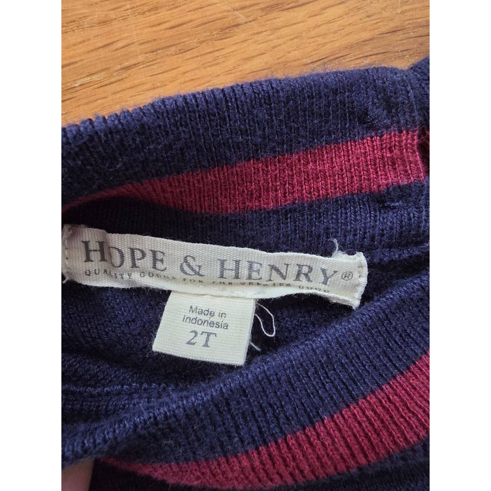 Hope Hope & Henry Dress Navy Blue Red Stripe Bow 2T A001647 Size S / US 4 / IT 40 - 2 Thumbnail