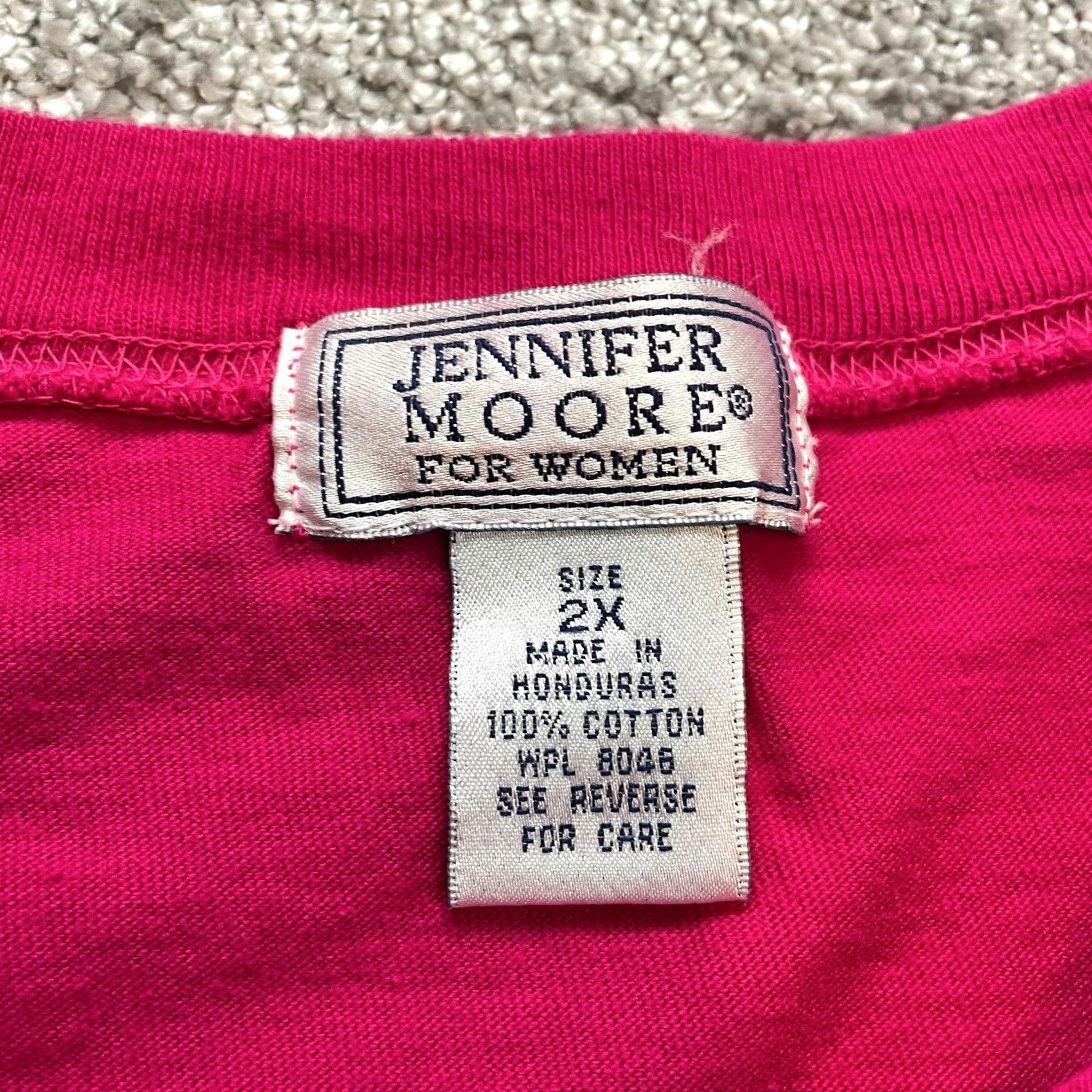 MooRER Jennifer Moore Shirt Womens Plus 2X Pink Short Sleeve Padded Shoulders Cotton Size XXL / US 16-18 / IT 52-54 - 5 Thumbnail