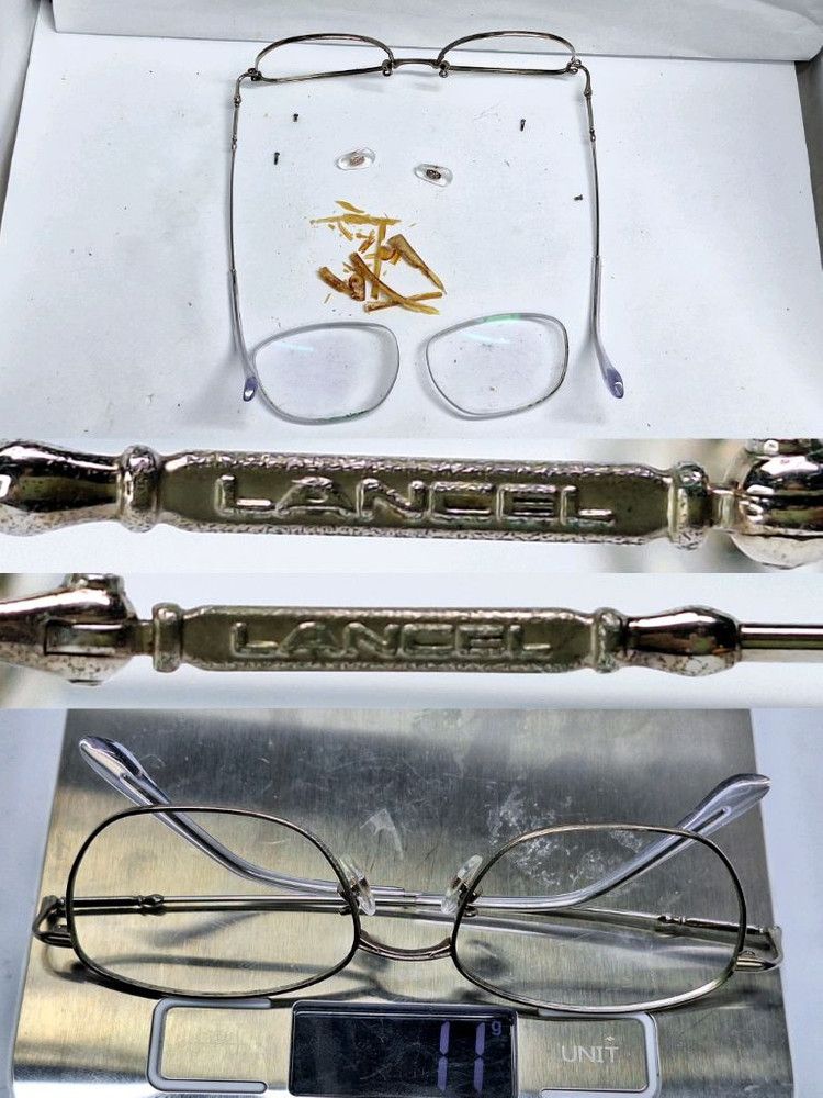Lancel 80s LANCEL Paris Classic Oval Silver Metal Glasses Japan Size ONE SIZE - 8 Thumbnail