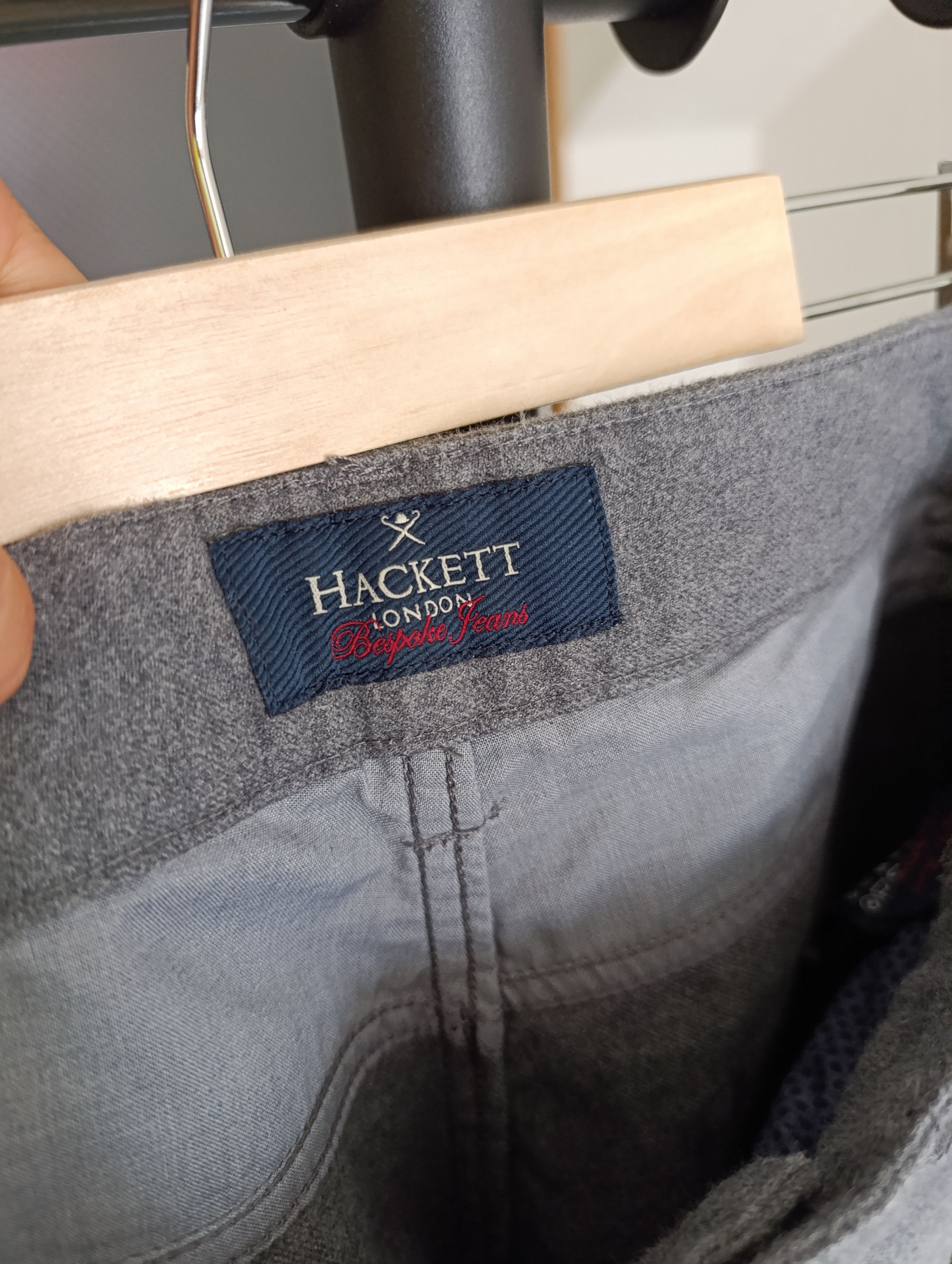 Designer × Hackett Hackett Flannel logo-patch straight-leg Trousers Size US 30 / EU 46 - 12 Thumbnail