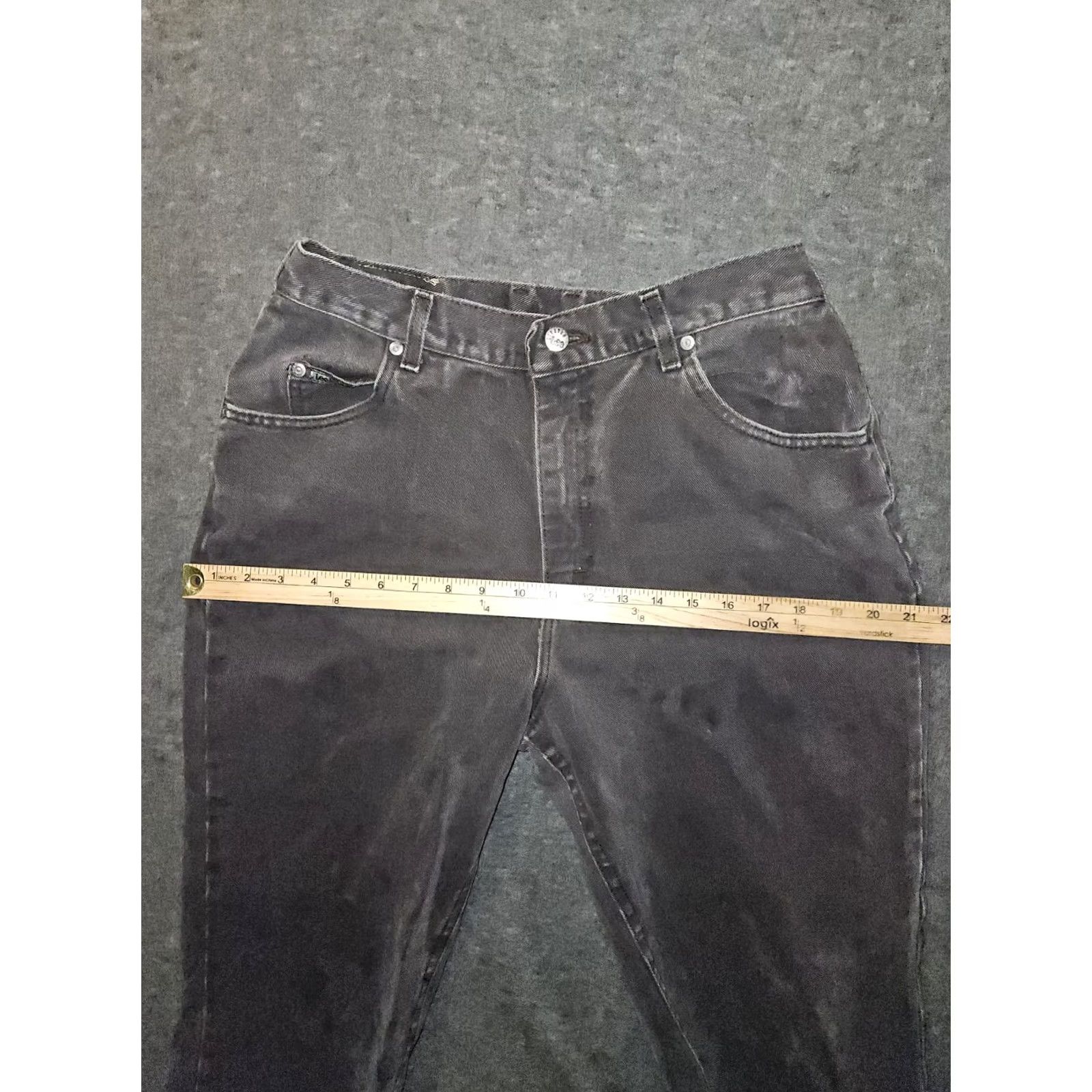 Lee VINTAGE LEE Tapered Jeans Women's 14 Medium High Rise 30 Inseam Black 90s Preppy USA Mens Womens Girls Size 36" / US 14 / IT 50 - 6 Thumbnail