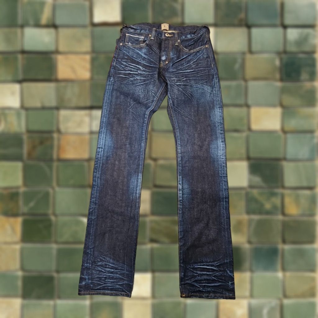 Prps PRPS Jeans Mens 30 Blue Selvedge Straight Button Fly Dark Wash 30x34 Jeans City Mens Size US 30 / EU 46 - 1 Thumbnail