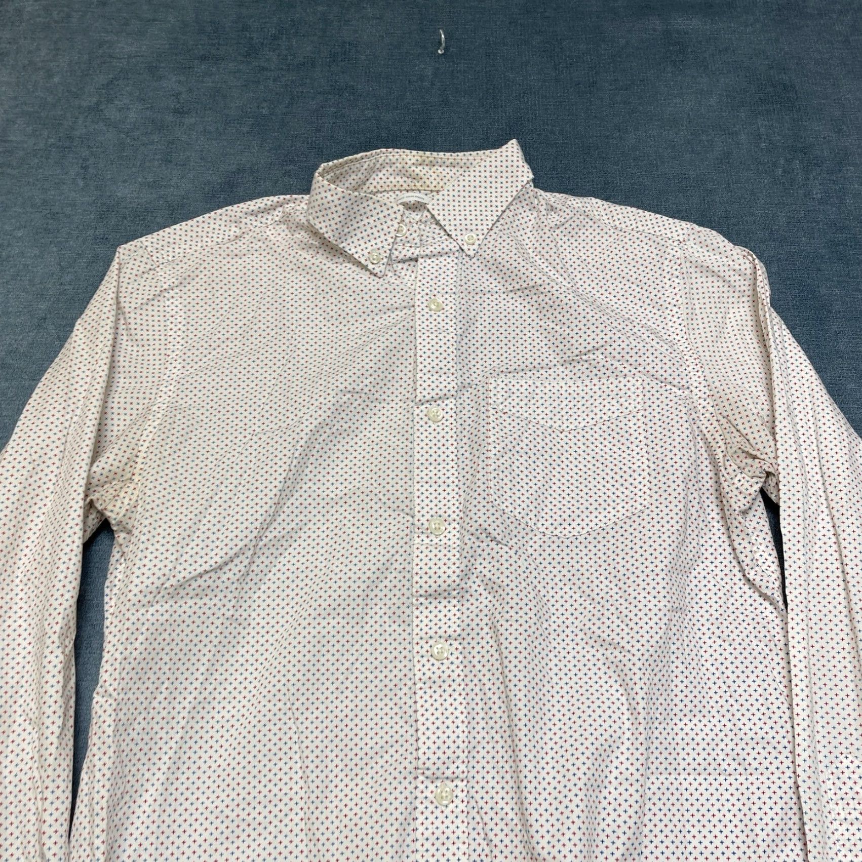 Old Navy Old Navy Everyday Shirt Mens Medium White Microcross Slim Fit Cotton Button Down Size US M / EU 48-50 / 2 - 4 Thumbnail