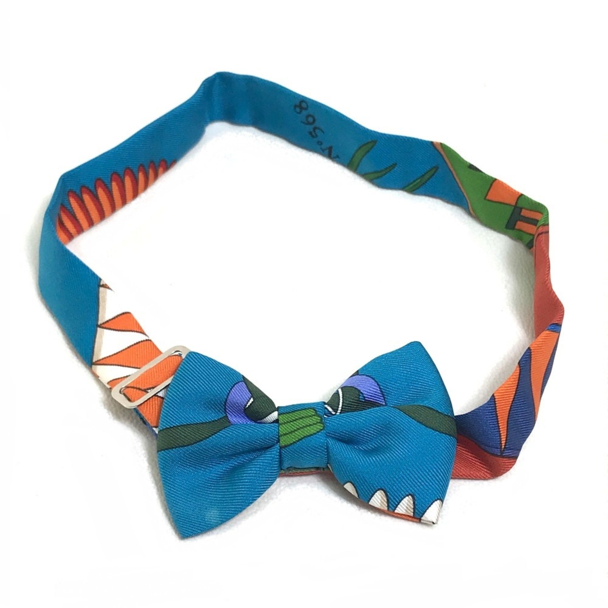 Hermes Hermes Bowtie ribbon Necktie Blue x Multicolore Size ONE SIZE - 1 Thumbnail
