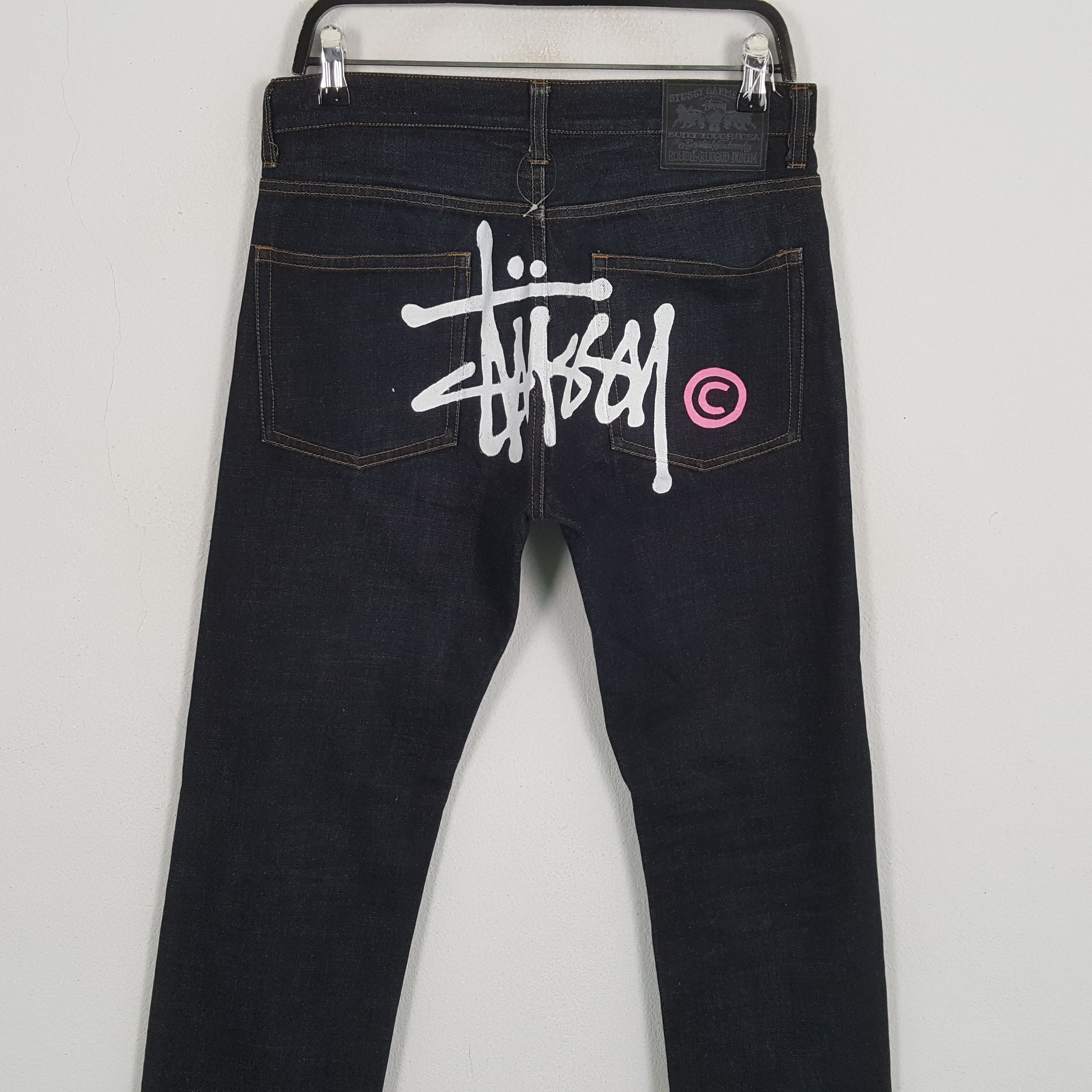Stussy × Vintage STUSSY Streetwear Skater Custom Art Jeans Size US 30 / EU 46 - 2 Thumbnail