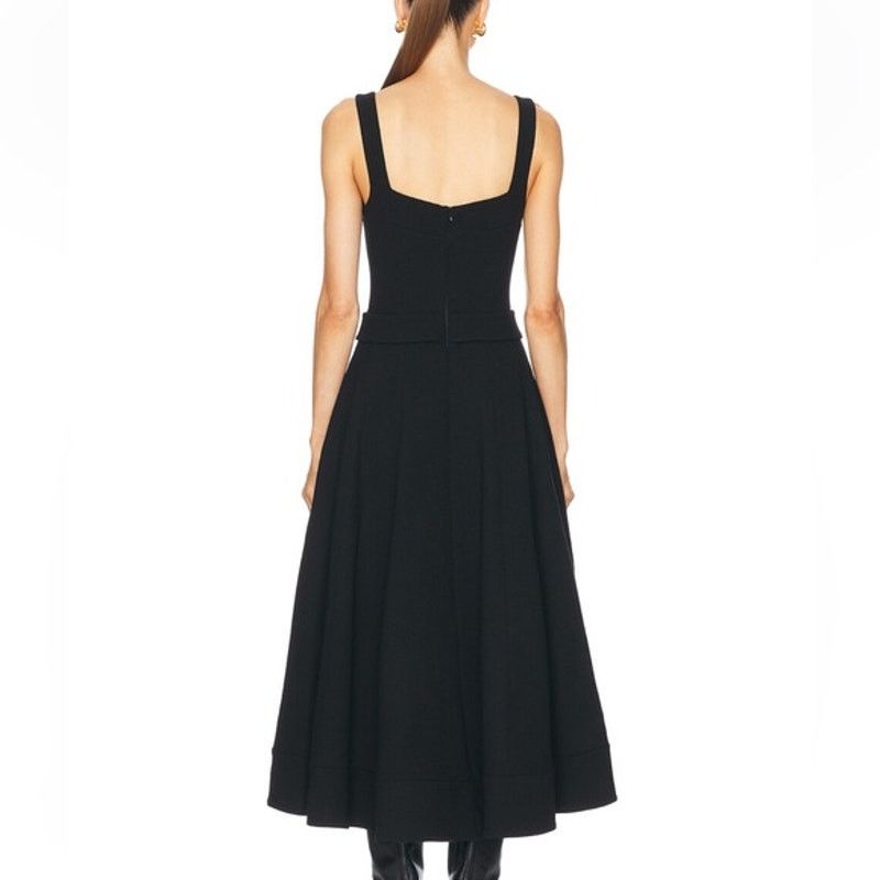 ALEXIS NWT Alexis Fiore Dress in Black Midi A-Line Wool Size Large Size L / US 10 / IT 46 - 6 Thumbnail