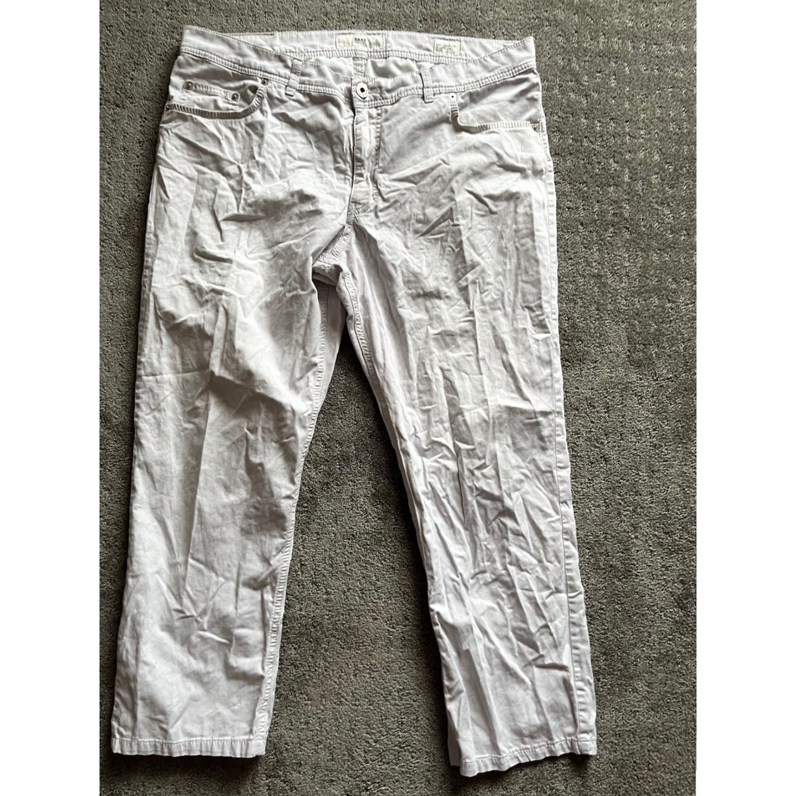 BRAX BRAX Pants Casual Men 34 Regular Ivory Chino Straight 34x25 Cotton Flat Front Size US 34 / EU 50 - 3 Thumbnail