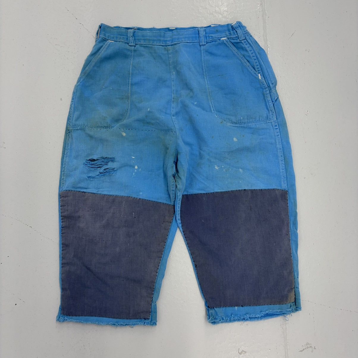 Other Vintage 60s Blue Canvas Cotton Workwear Side Zips 28x16 Size 28" / US 6 / IT 42 - 1 Thumbnail