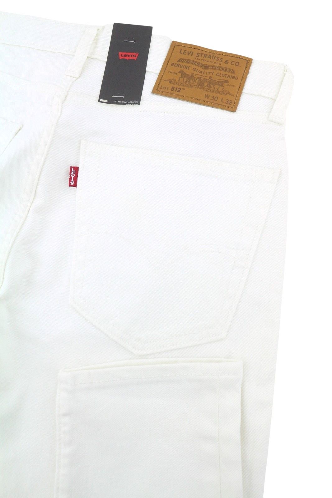 Levi's 512 W30/L32 White Big E Slim Taper Zip Jeans 87080 Size US 30 / EU 46 - 5 Thumbnail