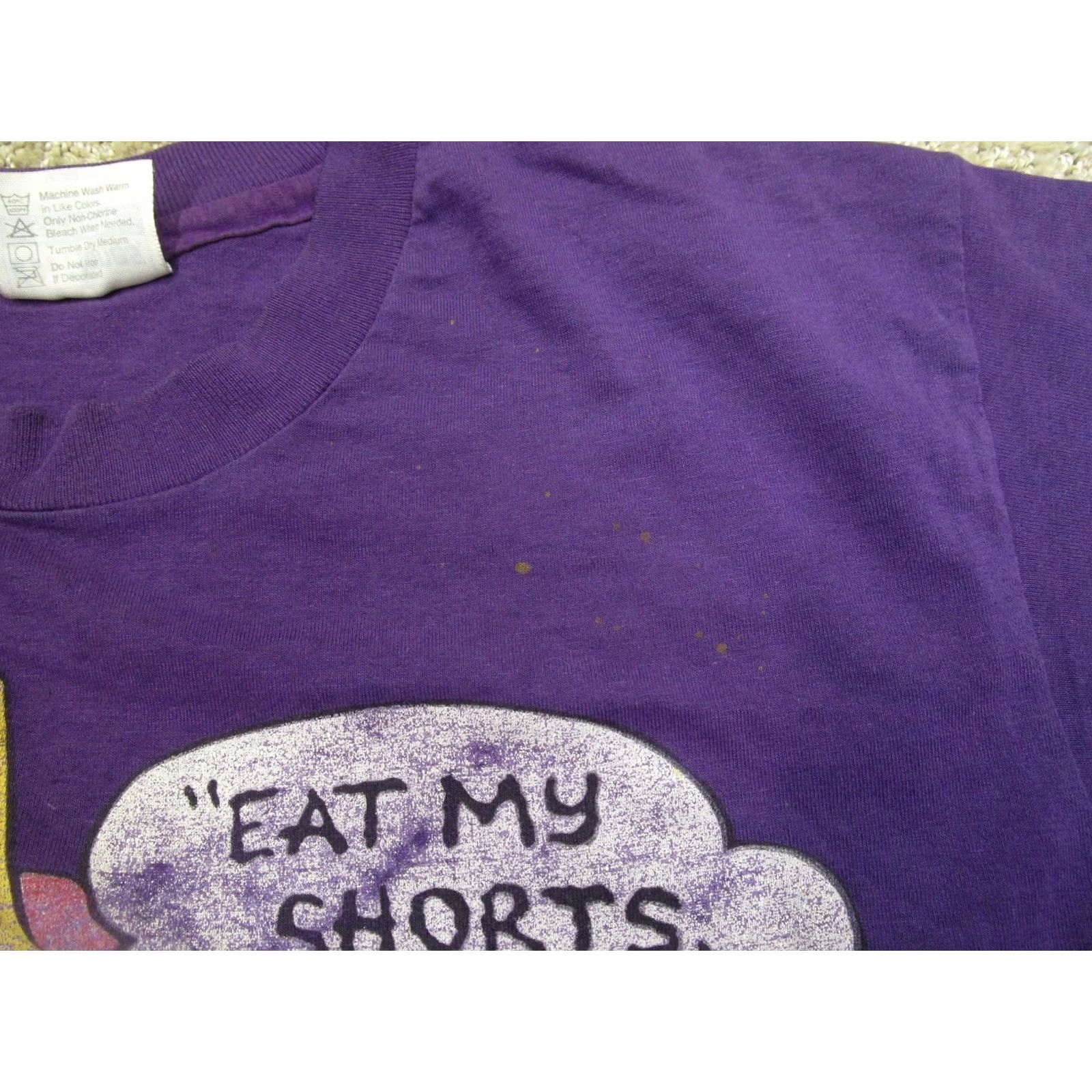 Hanes VINTAGE Simpsons Bart Shirt Mens Medium Eat My Shorts 90s Tee Hanes Purple Size US M / EU 48-50 / 2 - 6 Thumbnail